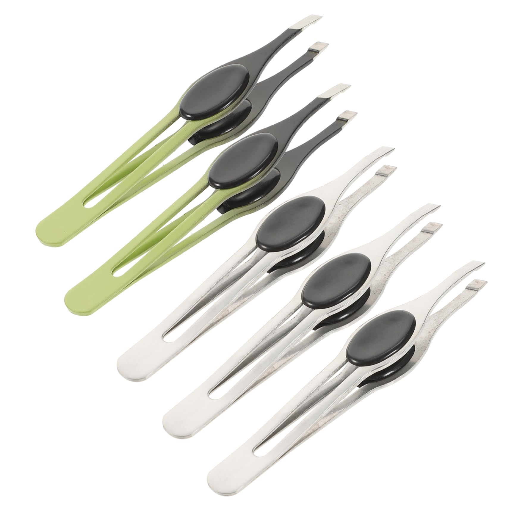 IPetboom 5-Piece Ergonomic Eyebrow Tweezers Set - Stainless Steel Precision Tweezers & Facial Hair Removal Scissors - Perfect for Eyebrow Shaping, Grooming & Makeup Kit