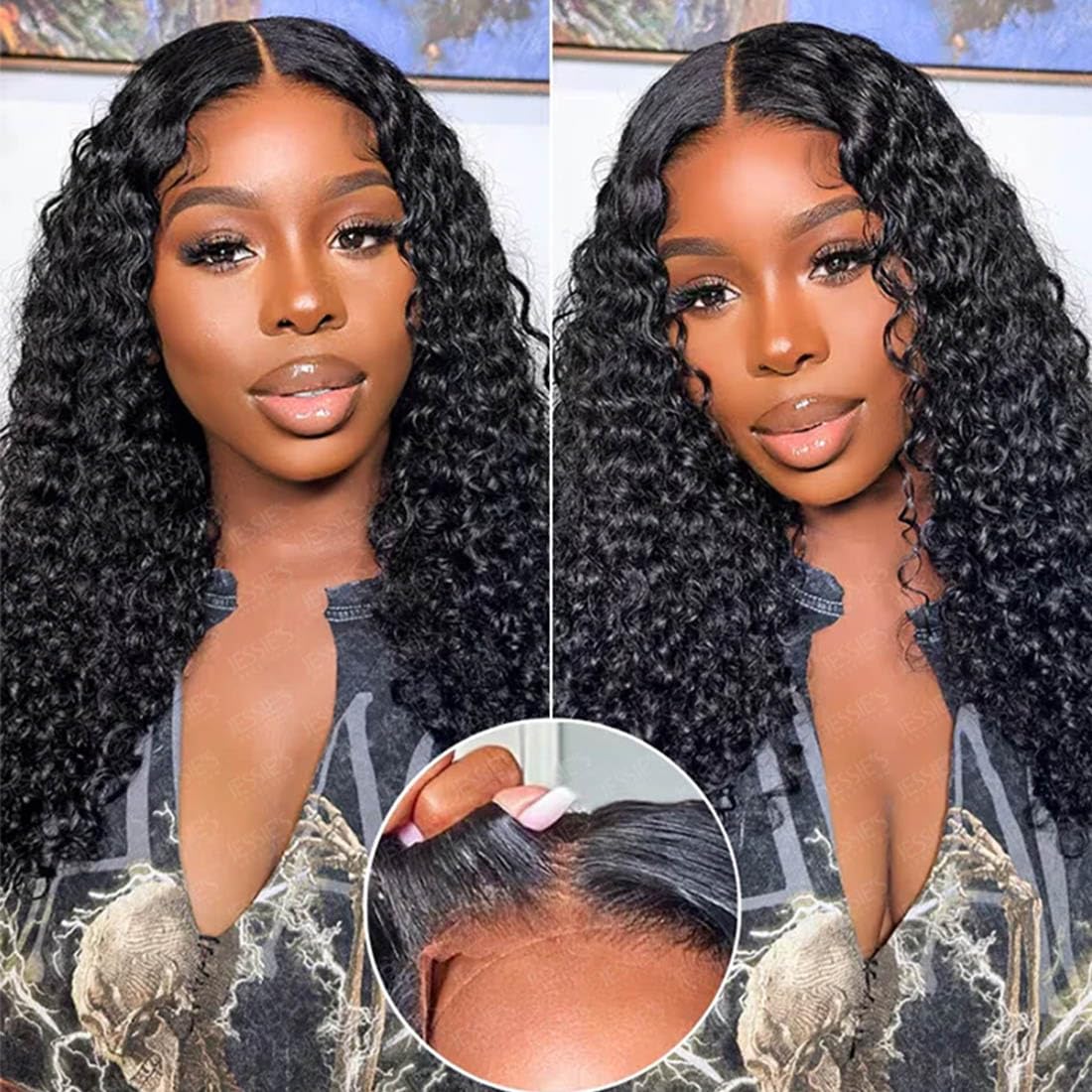 Larima 180% Density Kinky Curly Human Hair Wig - 26 Inch Glueless HD Lace Front Wig with Baby Hair & Pre-Plucked Hairline | Unprocessed Virgin Human Hair | Perfect for Daily Wear, Cosplay & Protective Styling