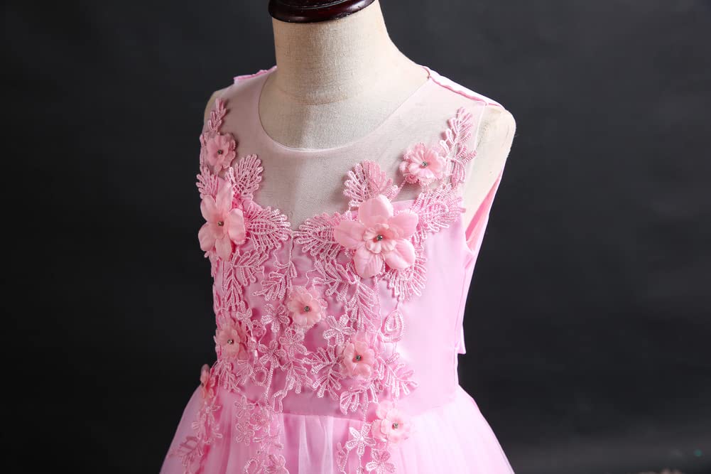 Flower Girl Dress Sleeveless Lace Floor Length Gown - Perfect for Weddings, Bridesmaid Parties, Pageants, First Communion & Boho Dance Events