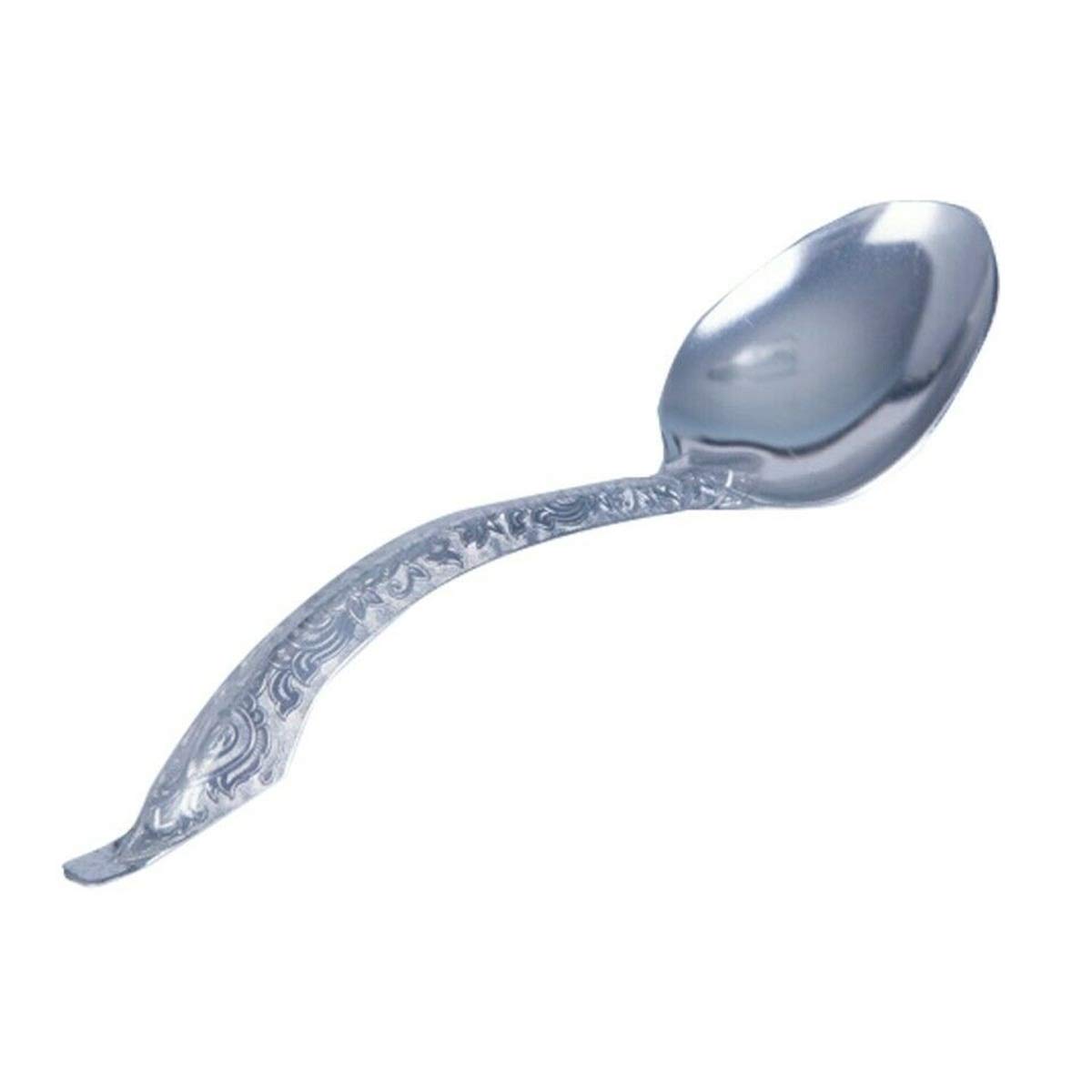Vintage Aluminum Thai Curry Bowl with Ladle - Traditional Temple Serving Pot for Rice, Soup & Curry - Perfect for Asian Cuisine, Home Dining & Restaurant Use