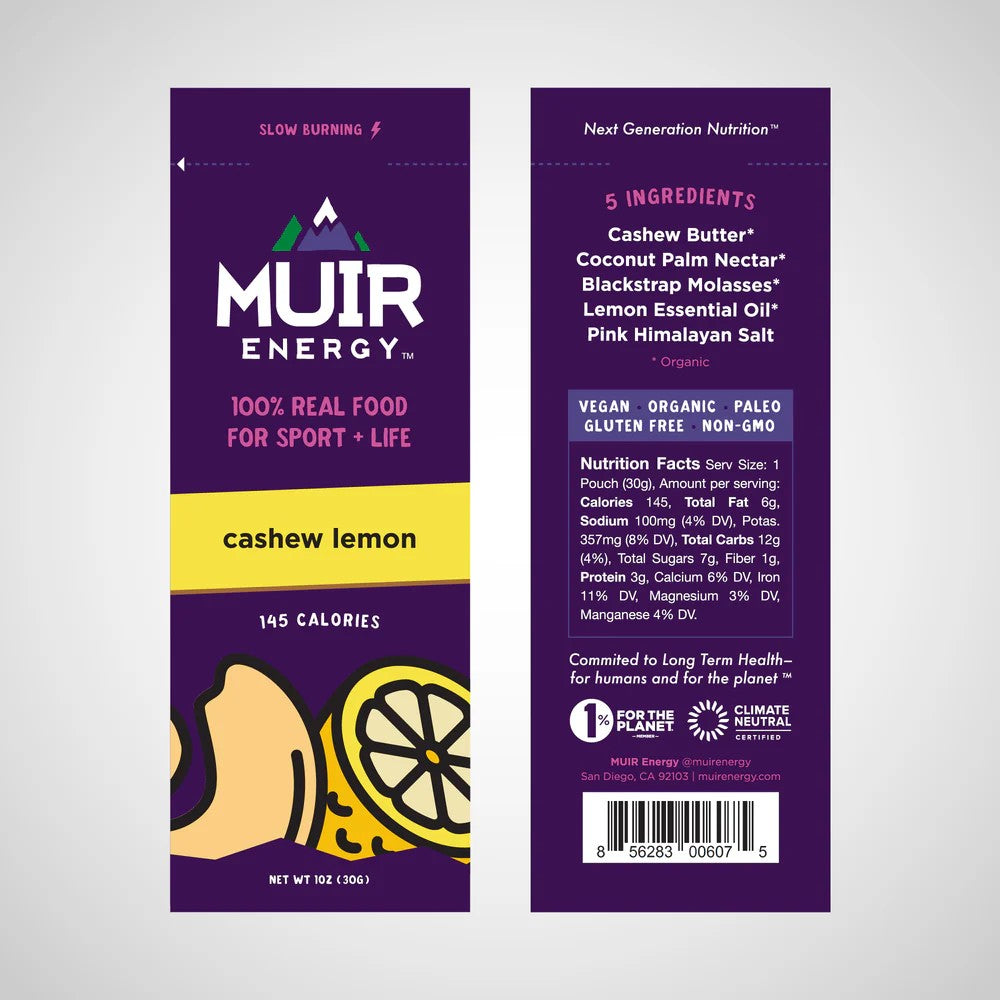 Muir Energy Gel - Slow Burning Sports Nutrition for Endurance Athletes | Ideal for Running, Cycling & Hiking