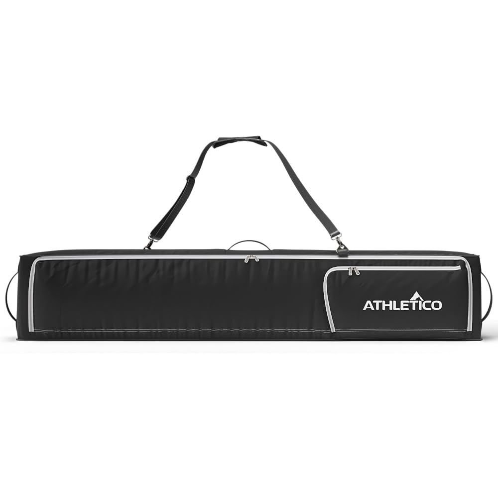 Athletico Rolling Double Ski Bag - Padded Ski Bag With Wheels for Air Travel | Durable Ski Carrier for Snowboarding Equipment | Perfect for Airplane, Resort & Mountain Travel