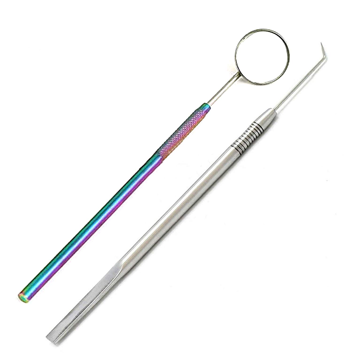 2-Pack Rainbow Eyelash Perm Applicator Set - Eyelash Lifting Tool & Metal Makeup Mirror for Volume Lashes | Perfect for Salon, Home Use & Professional Makeup Artists