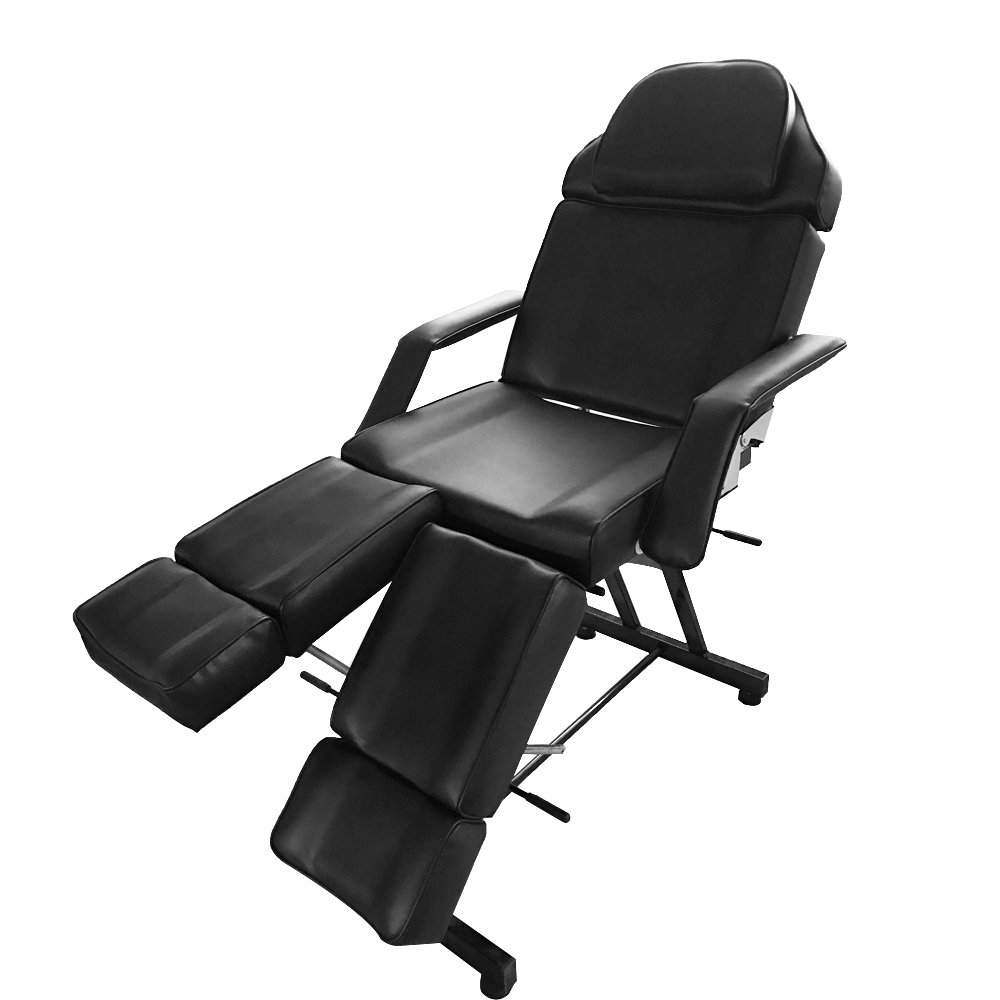 Professional 3-Section Folding Massage Table - Adjustable Height Salon Bed for Beauty Treatments, Tattoo, Facial & SPA - Reclining Massage Chair (Black) | Perfect for Home, Salon & Professional Use