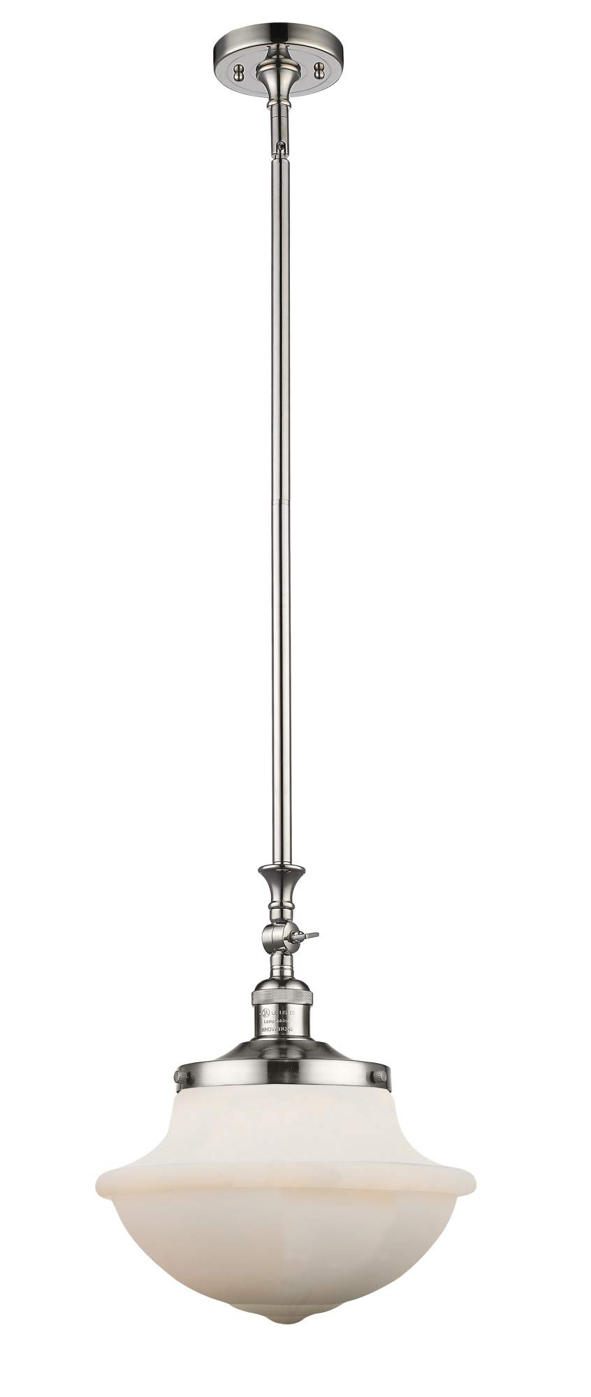 12 Inch Schoolhouse Pendant Light - Classic 1-Light Oxford Style Ceiling Fixture for Kitchen, Dining Room & Bedroom Lighting