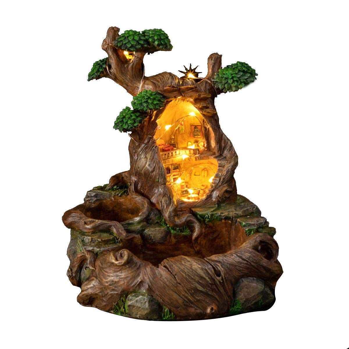Handmade Resin Sky Garden Wooden House Planter - DIY Succulent Pot with LED Light Strip for Home Decor, Office Desk, and Gift Ideas