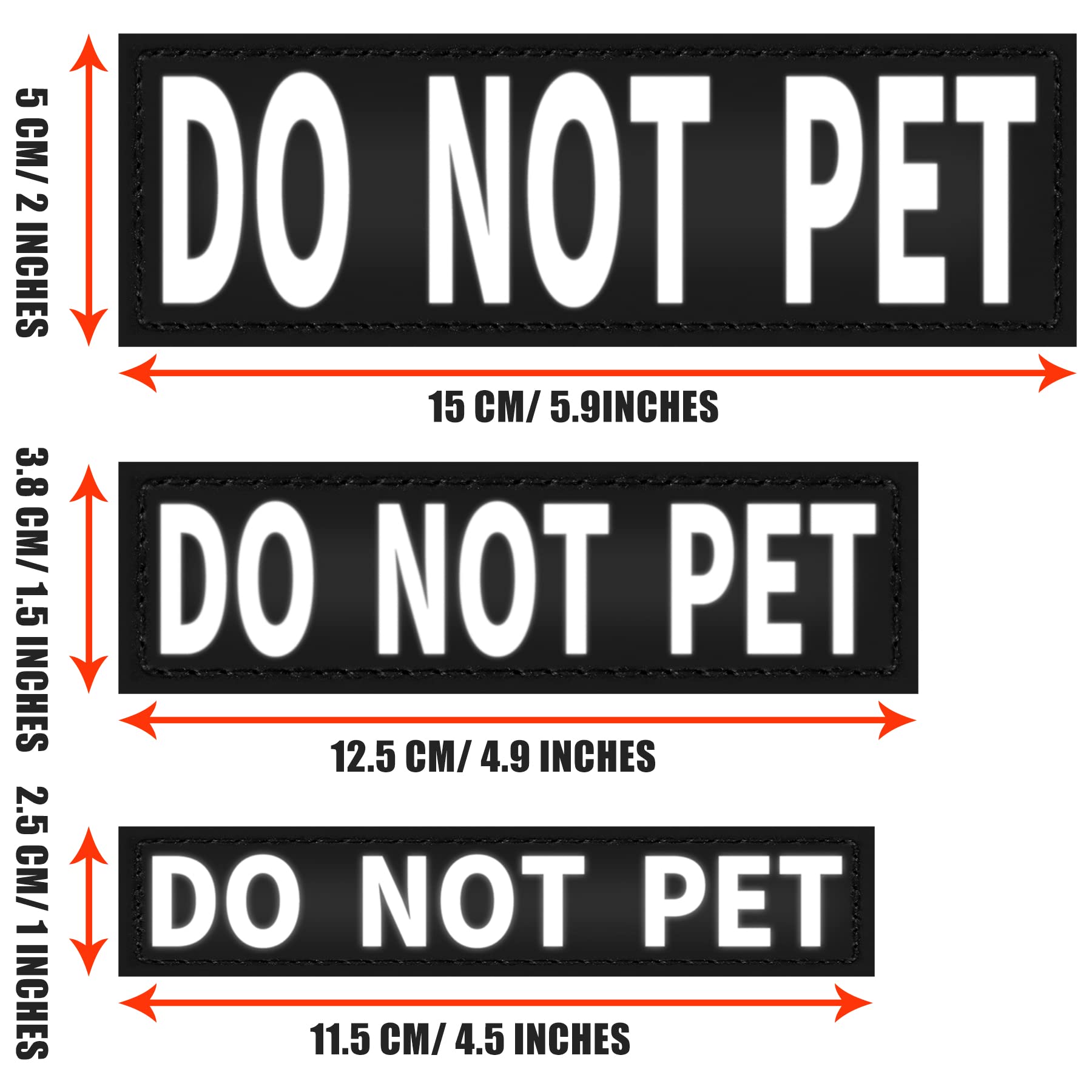 Reflective Emotional Support Dog Vest Patches - Set of 2 Removable Therapy Dog Patches with Printed Letters for Harness, Collar or Leash | Perfect for Night Walks, Service Animals & Pet Safety