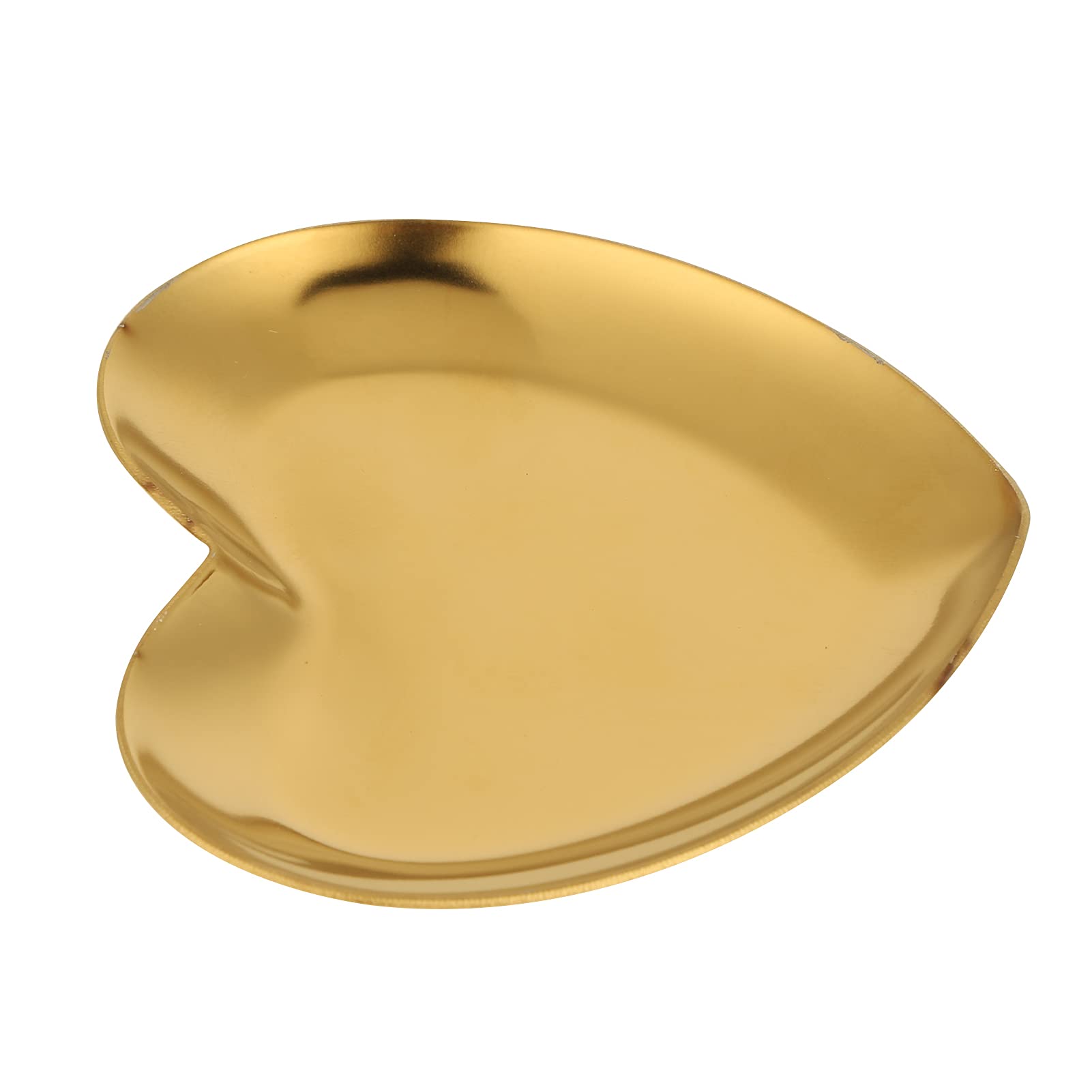 Heart Shaped Stainless Steel Nail & Makeup Palette - DIY Color Mixing Tray for Nail Art, Resin Crafts & Makeup Blending - Gold Finish (Perfect for Salon, Home Manicure & Professional Artists)