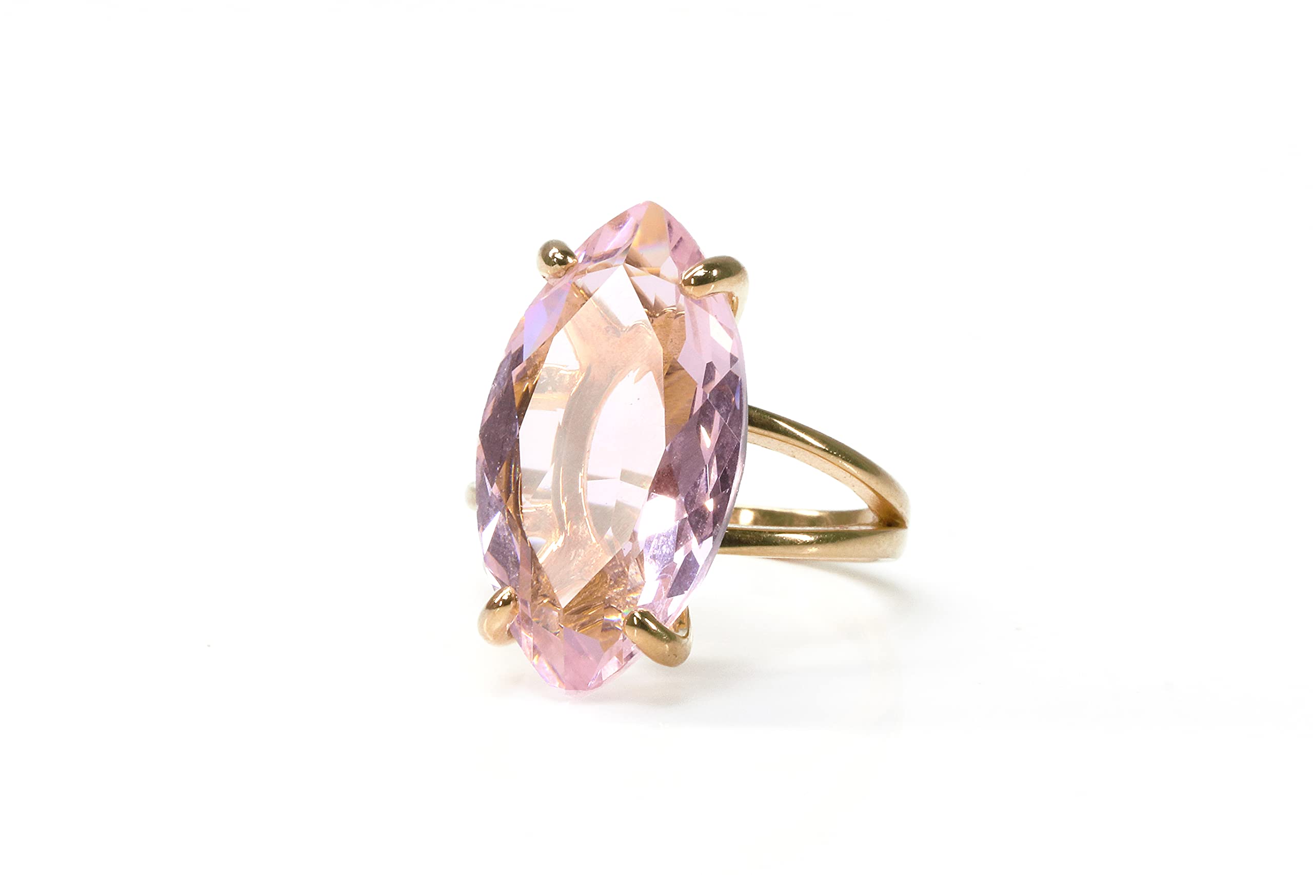 Rose Quartz Ring 14k Rose Gold - Handmade Jewelry for Women - Gift for Birthdays & Anniversaries - Elegant Party Wear