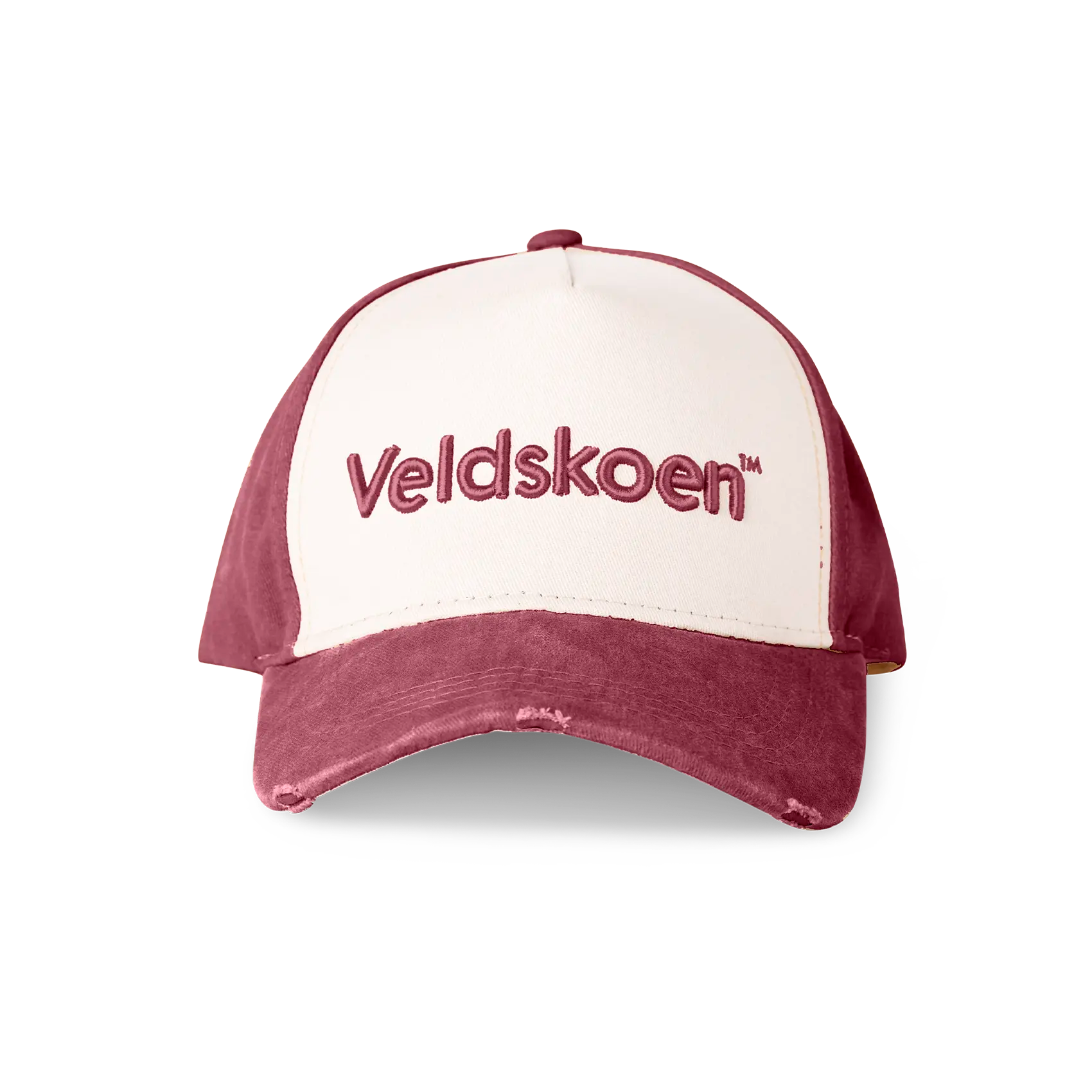 Veldskoen Maroon Stone Washed Cap - Comfortable & Stylish Leather Hat for Men & Women - Perfect for Outdoor Adventures, Hiking & Casual Wear
