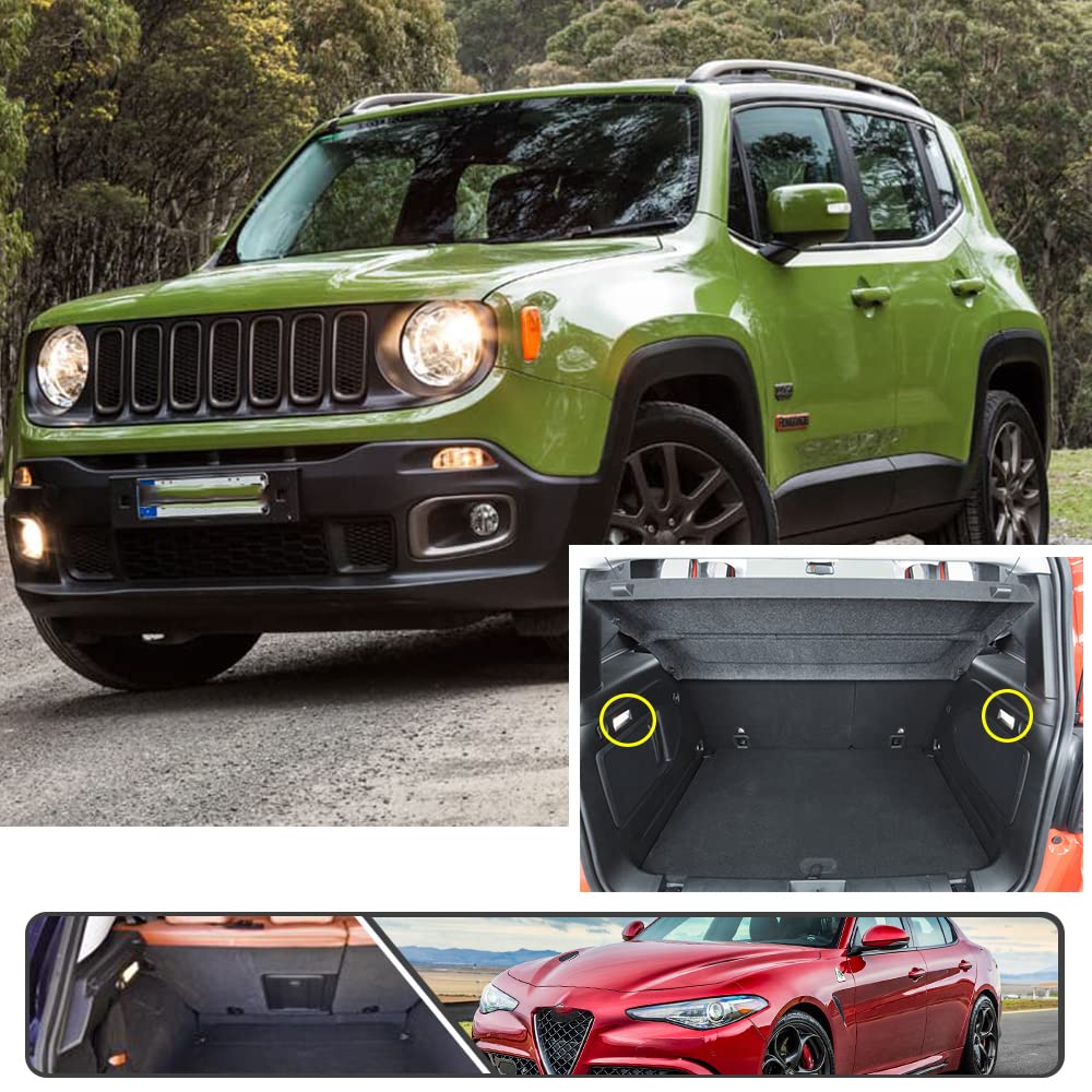 LED Luggage Trunk Lights Car Interior Lamp for Dodge Chrysler 200 Dart Jeep Renegade Cherokee KL Fiat 500 500X - Xenon White Storage Compartment Lighting for Night Driving & Road Trips