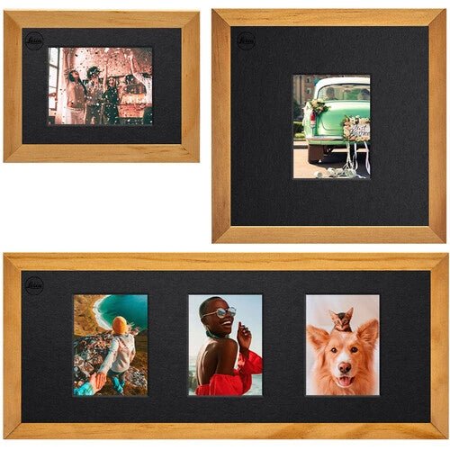 Leica SOFORT Instant Camera Picture Frame Set - Natural Pine Wood Display for Polaroid Photos | Perfect for Home Decor, Office Desk & Gift Giving
