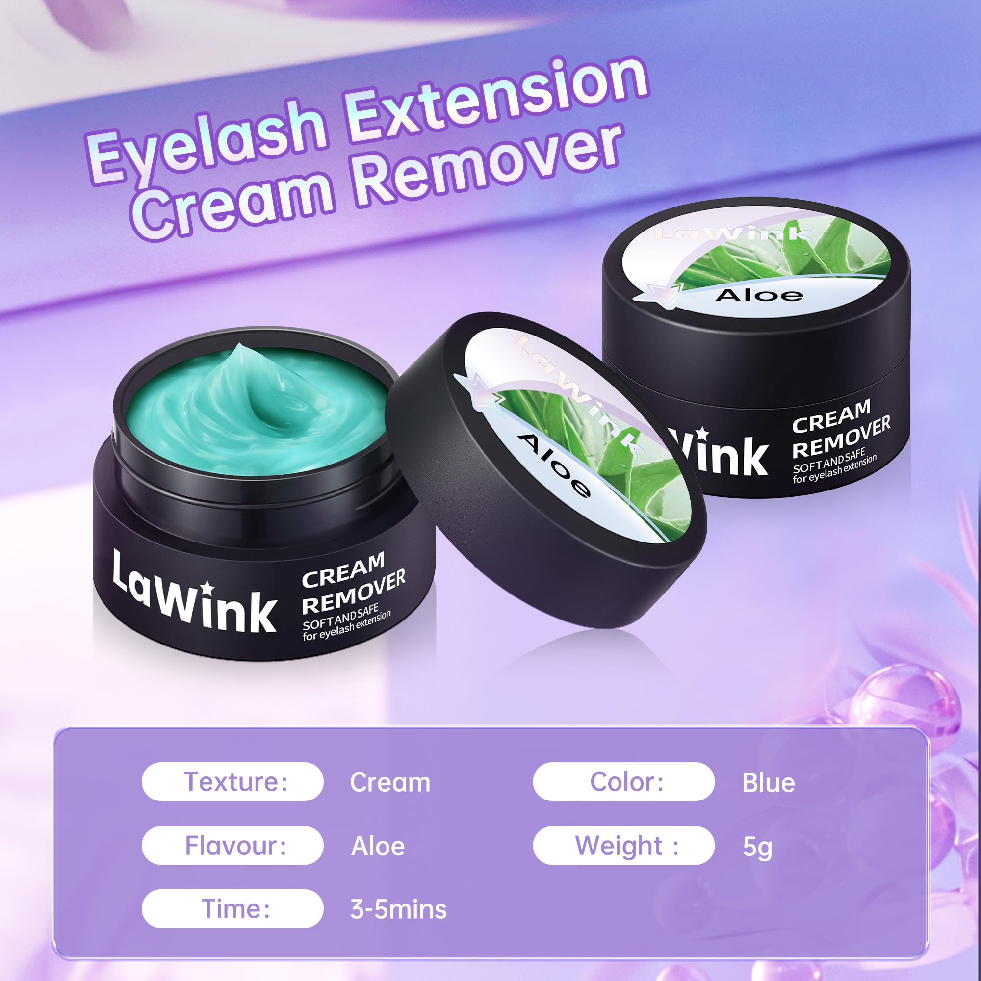 LaWink Eyelash Extension Remover Cream 5g - Gentle & Fast Acting Lash Glue Remover for Professionals | Low Irritation Formula with Aloe | Perfect for Salon & Home Use