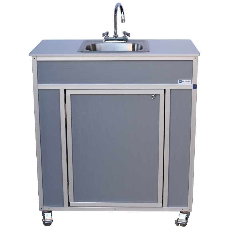 NSF Certified Portable Sink 39 Inch - Monsam NS 009S Commercial Stainless Steel Handwashing Station for Outdoor Events, Food Trucks & Emergency Use