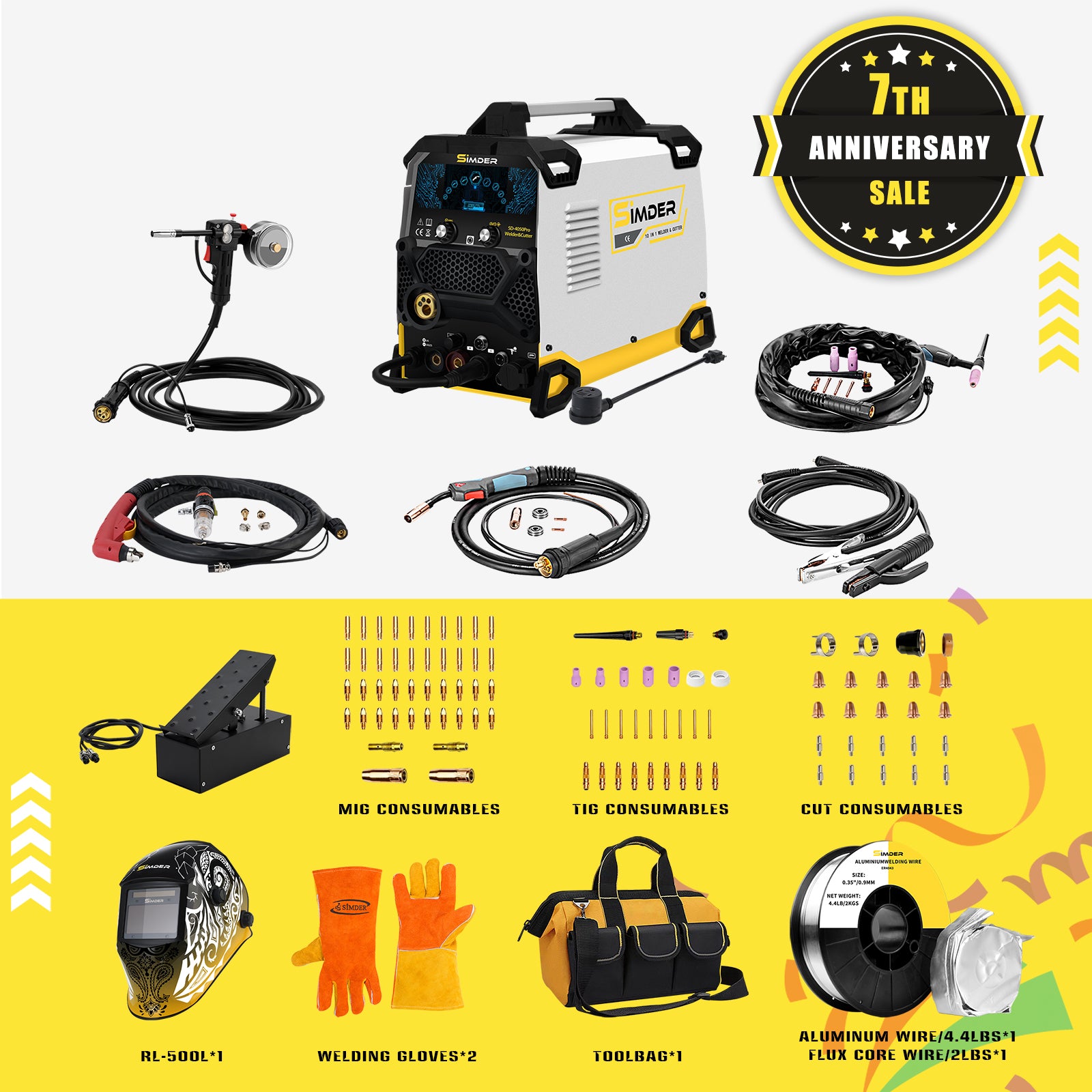 Upgraded SD 4050Pro (2024) 10-in-1 Aluminum Welder & Cutter - Professional Metal Welding & Cutting Tool for DIY, Automotive Repair & Metal Fabrication - Australia SSimder