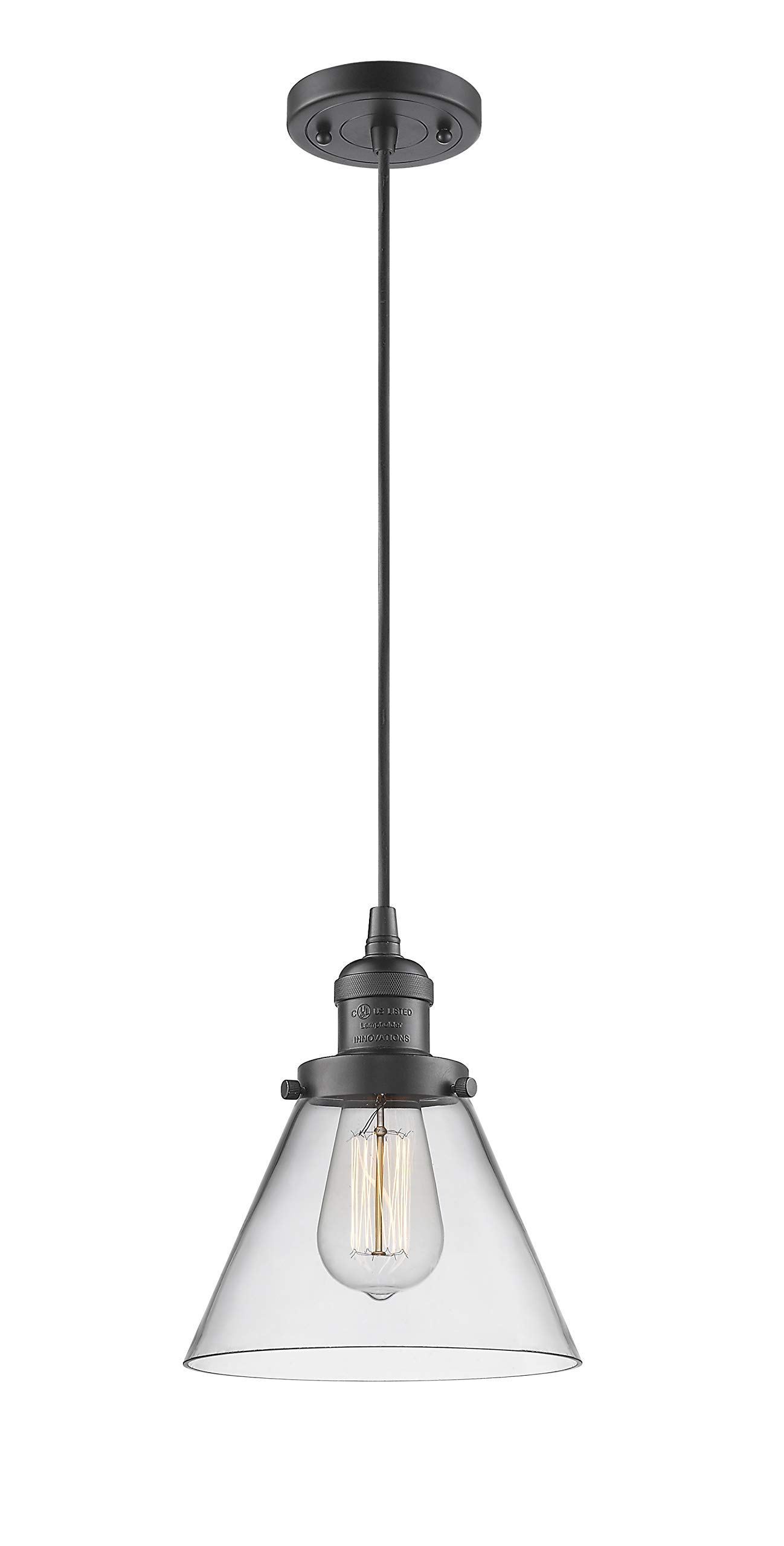 Innovations INNO201C-OB-G42-LED Mini Pendant Light Fixture - Oil Rubbed Bronze Finish - Energy Efficient LED Lighting for Kitchen Island, Dining Room, Bar Counter & Modern Home Decor