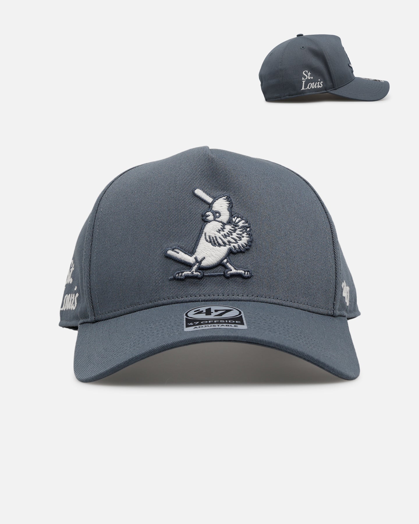 47 Brand St. Louis Cardinals Contemporary Basics Offside DT Snapback Cap - Dark Grey Adjustable Baseball Hat for Men & Women - Perfect for Sports Games, Casual Wear & Fan Collections