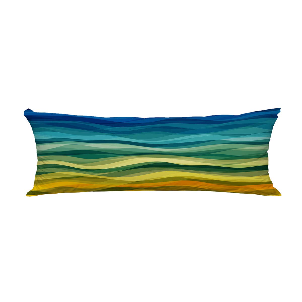 ABPHQTO Abstract Wave Design Yellow & Green Body Pillow Cover - 20x60 Inch Hypoallergenic Pillowcase Protector for Sofa, Bed, Dorm Room Decor