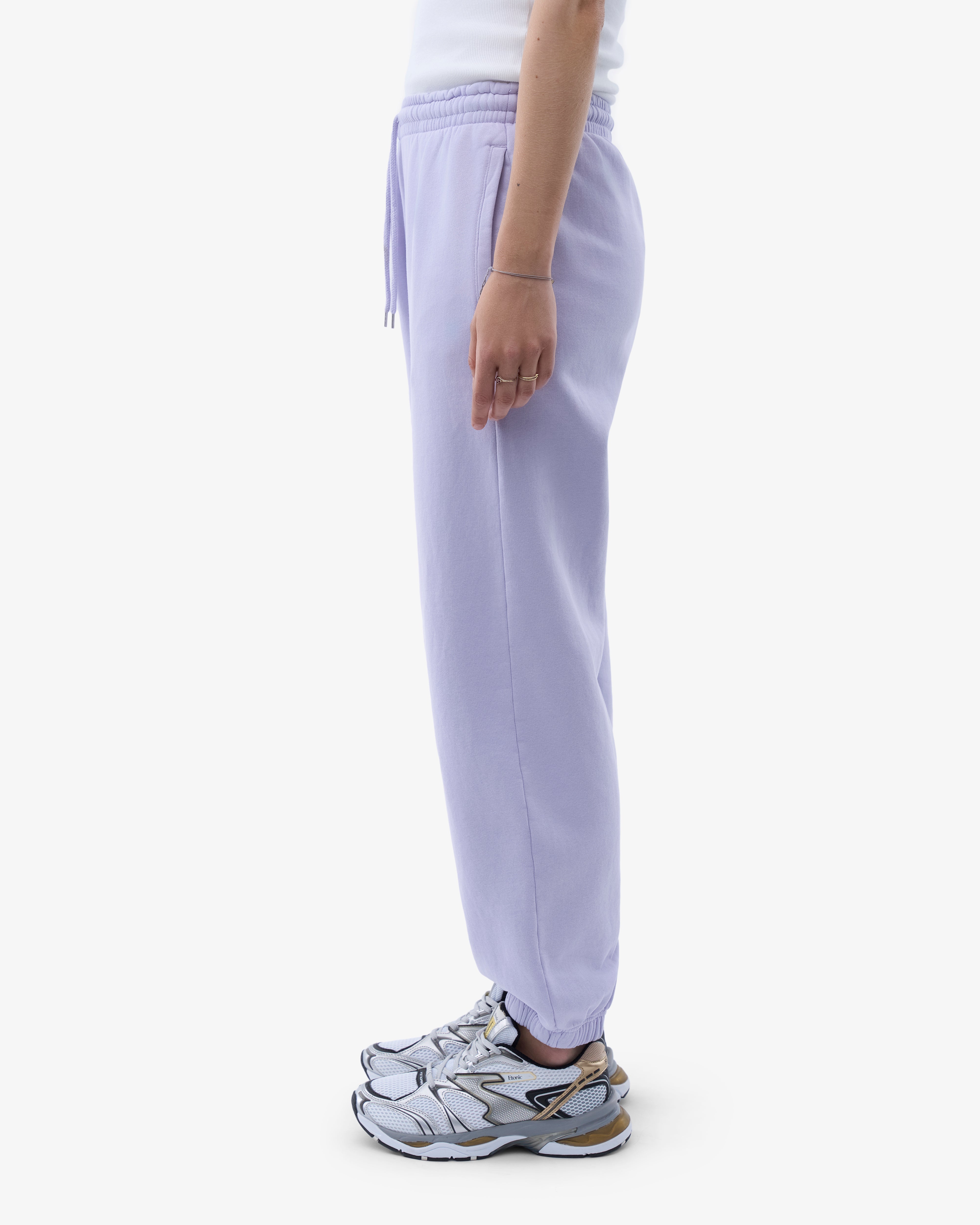 Organic Relaxed Sweatpants for Women - Soft Lavender Cotton Lounge Pants - Perfect for Yoga, Home Comfort & Casual Wear