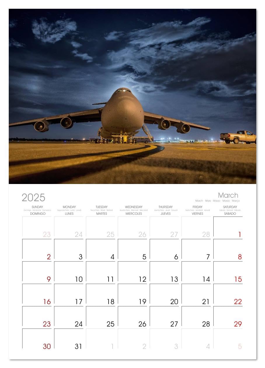2025 Fighter Jets Wall Calendar - 14 Month US Military Aircraft Calendar 11.7x16.5 Inches | Large Aviation Lovers Planner | Perfect for Home, Office & Gift for Aviation Enthusiasts