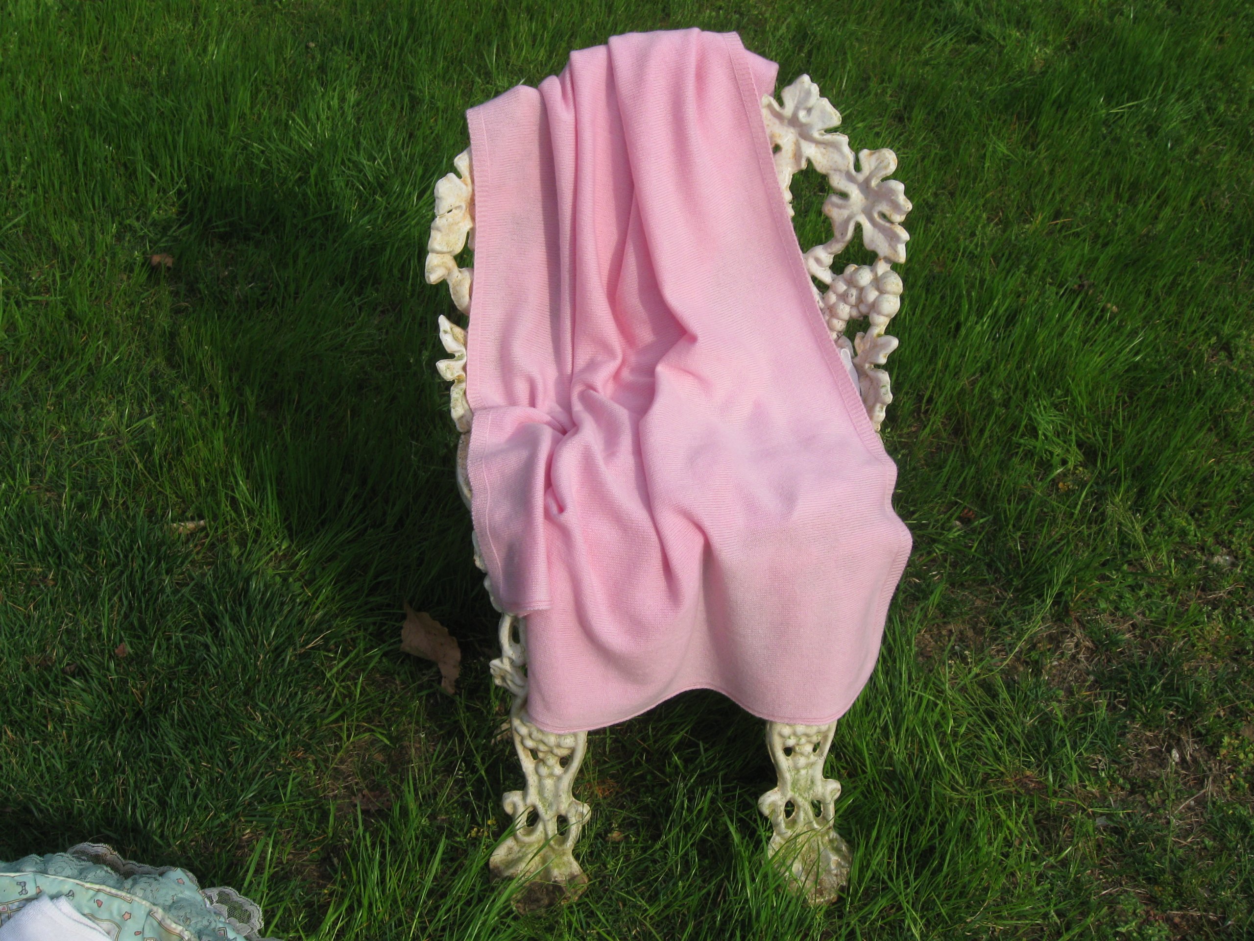 Soft Cashmere Baby Blanket - Receiving & Swaddle Blanket for Newborns - Cozy Fuzzy Throw for Nursery, Stroller & Travel (Baby Pink)