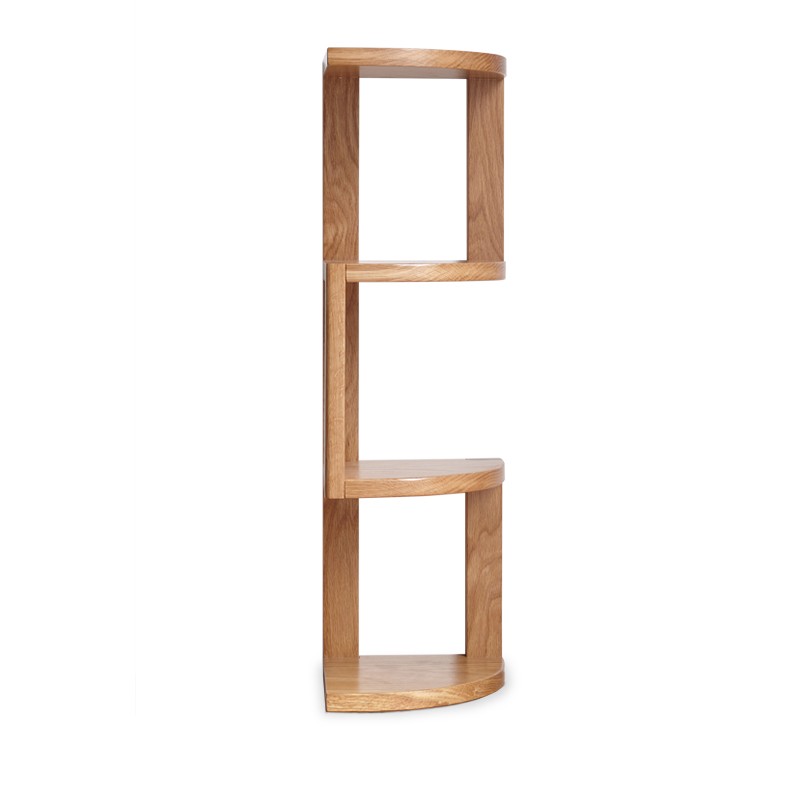Solid Oak Wood Corner Table Shelf - Rustic Farmhouse Style for Living Room, Bedroom & Office Storage & Decor
