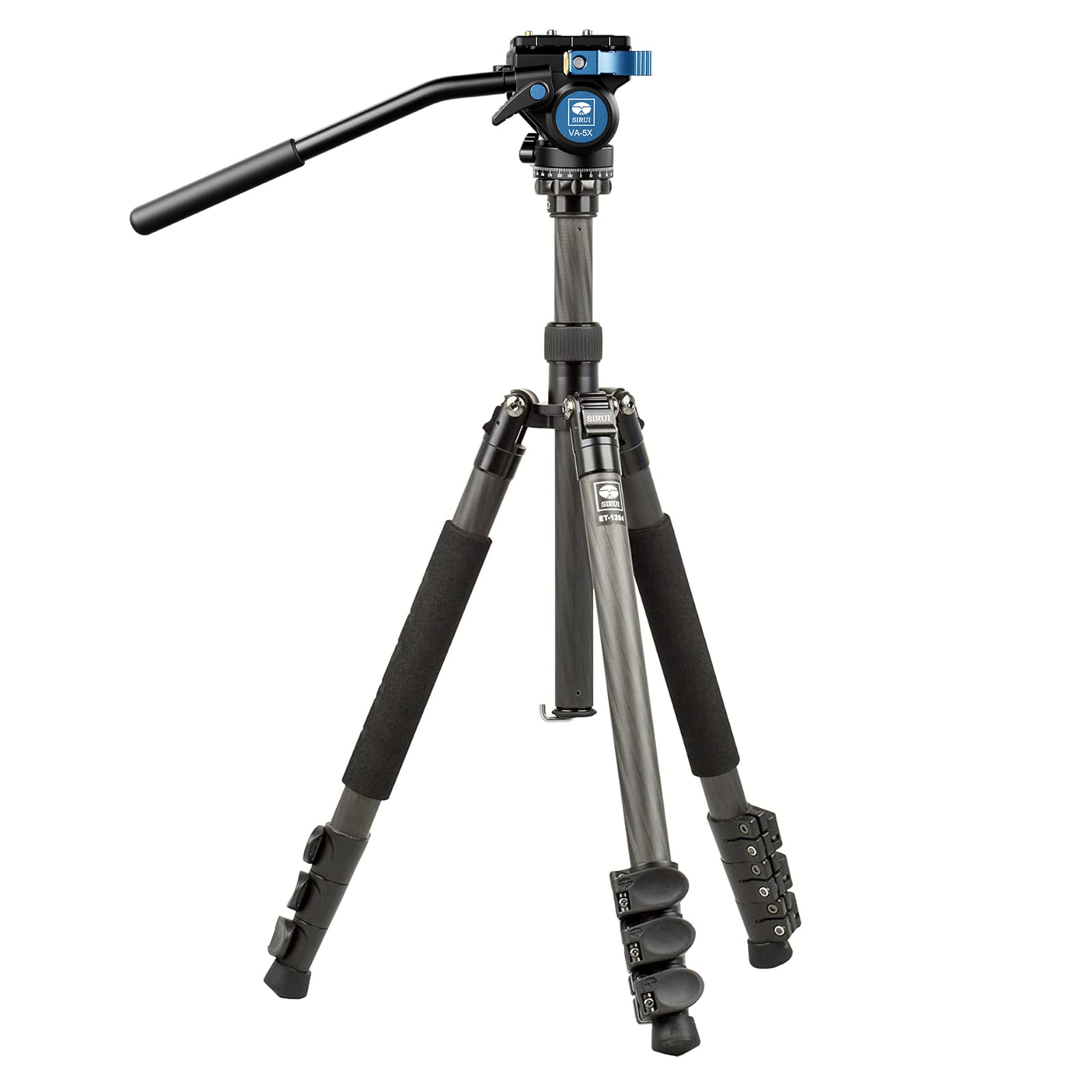 SIRUI ET-1204 4-Section Carbon Fiber Travel Tripod with VA-5X Fluid Video Head - 55.1