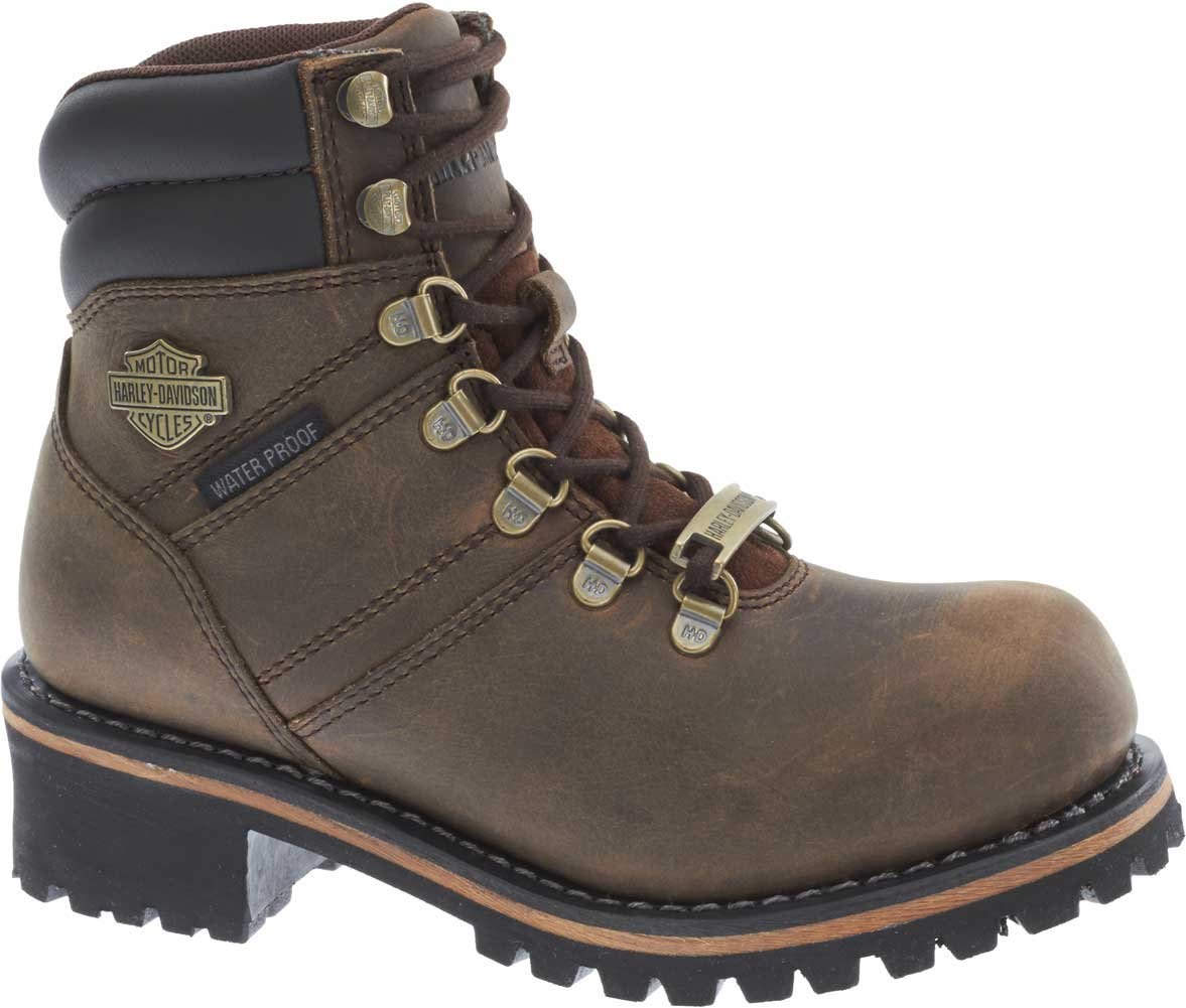 Harley-Davidson Women's Ladson Waterproof Motorcycle Boots D87103 - Durable Riding Boots for All-Weather Performance & Comfort on Road Trips