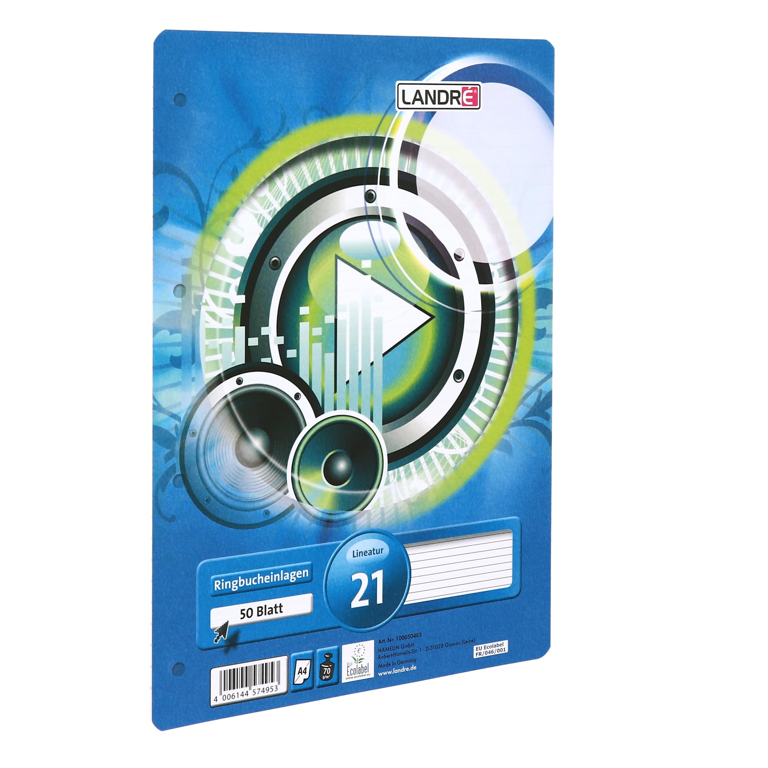 100-Sheet A4 Ring Binder Inserts - 70 g/m² Lined Paper with Round Corners & Perforations | Premium Refill Paper for Office, School, Home Organization & Document Filing