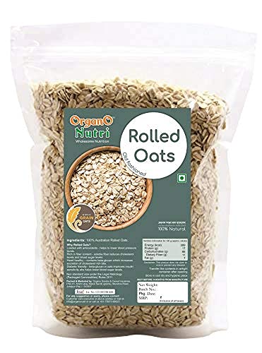 Organic Rolled Oats 900g - Whole Grain Breakfast Oatmeal, High Fiber & Protein, Non-GMO, Gluten-Free - Perfect for Overnight Oats, Baking & Healthy Breakfast