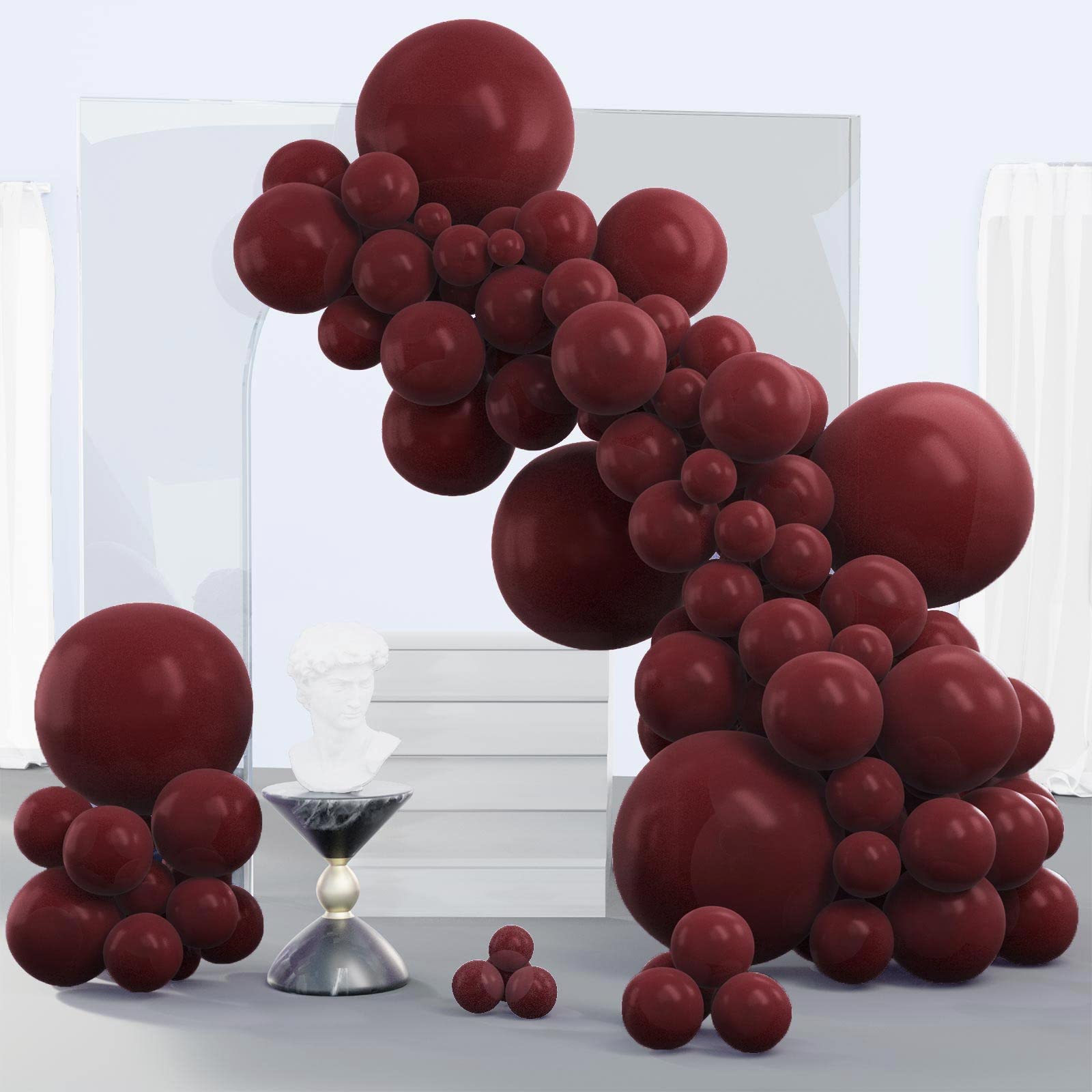 140-Pack Burgundy Balloons for Party Decorations - 18