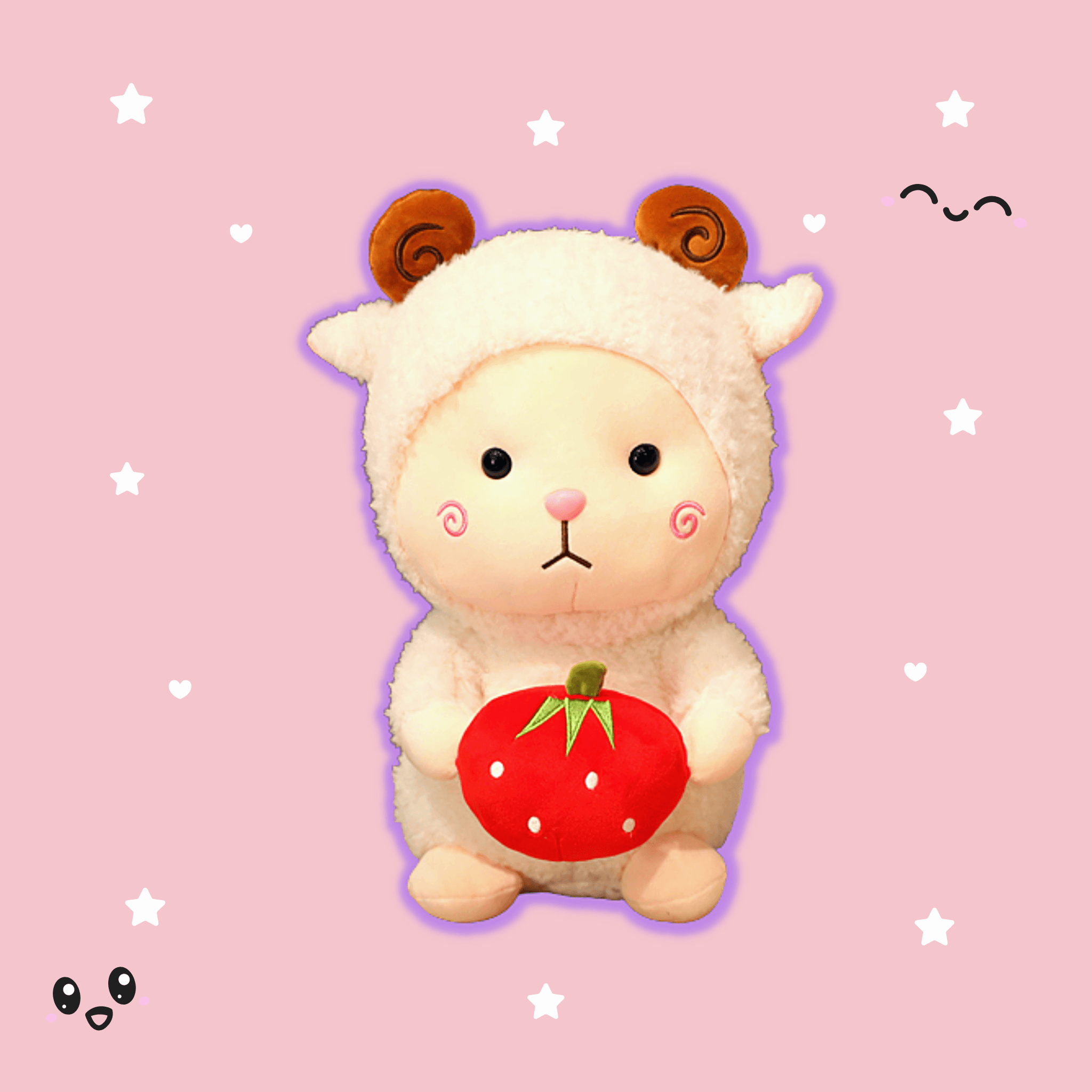 Adorable Kawaii Cuddly Sheep Plush Toy - Soft Fluffy Stuffed Animal for Kids, Girls & Boys - Perfect for Bedroom Decor, Gifts, and Cuddling
