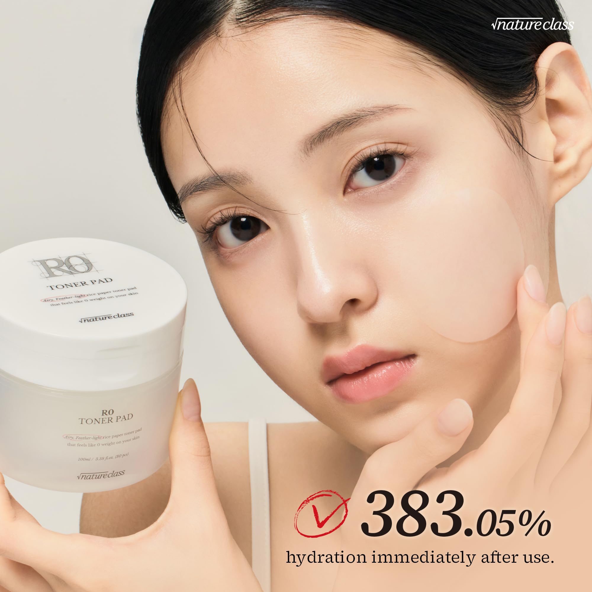 [NATURECLASS] R0 Rice Toner Pads - Zero Irritation Hydrating Facial Toner with Rice-Peptide Complex | Soothing & Nourishing Korean Skincare | Ultra-Thin Biodegradable Cellulose Gel Pads | Vegan, Cruelty-Free | 80 Count | Perfect for Daily Hydration, Sensitive Skin Care & Post-Workout Refresh