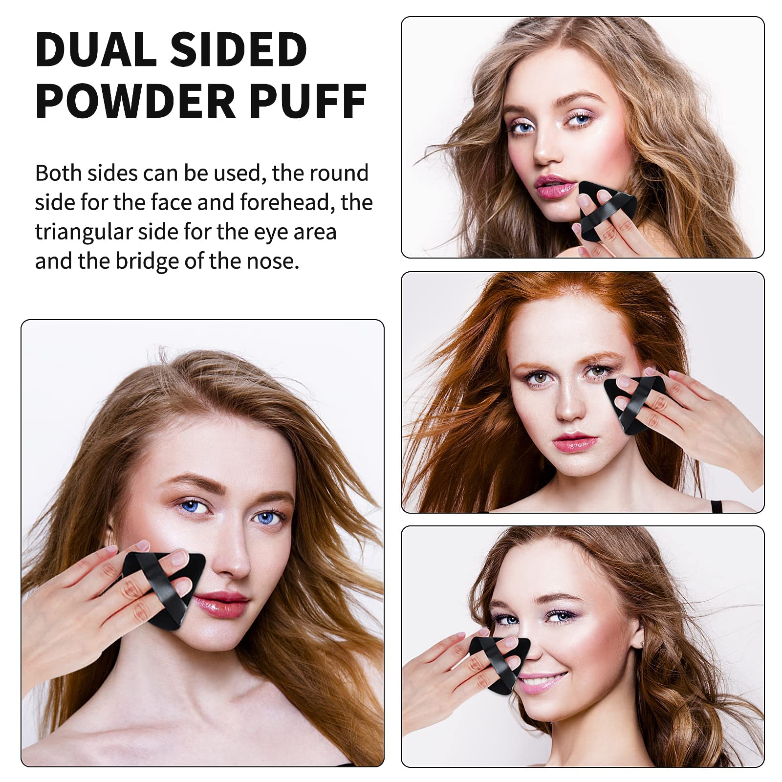 Ghelonadi Professional Makeup Sponge - Washable Foundation Blender & Cosmetic Puff for Liquid Foundation & Loose Powder (2-Pack Triangle Sponges) | Perfect for Flawless Makeup Application, Contouring & Everyday Beauty Routine