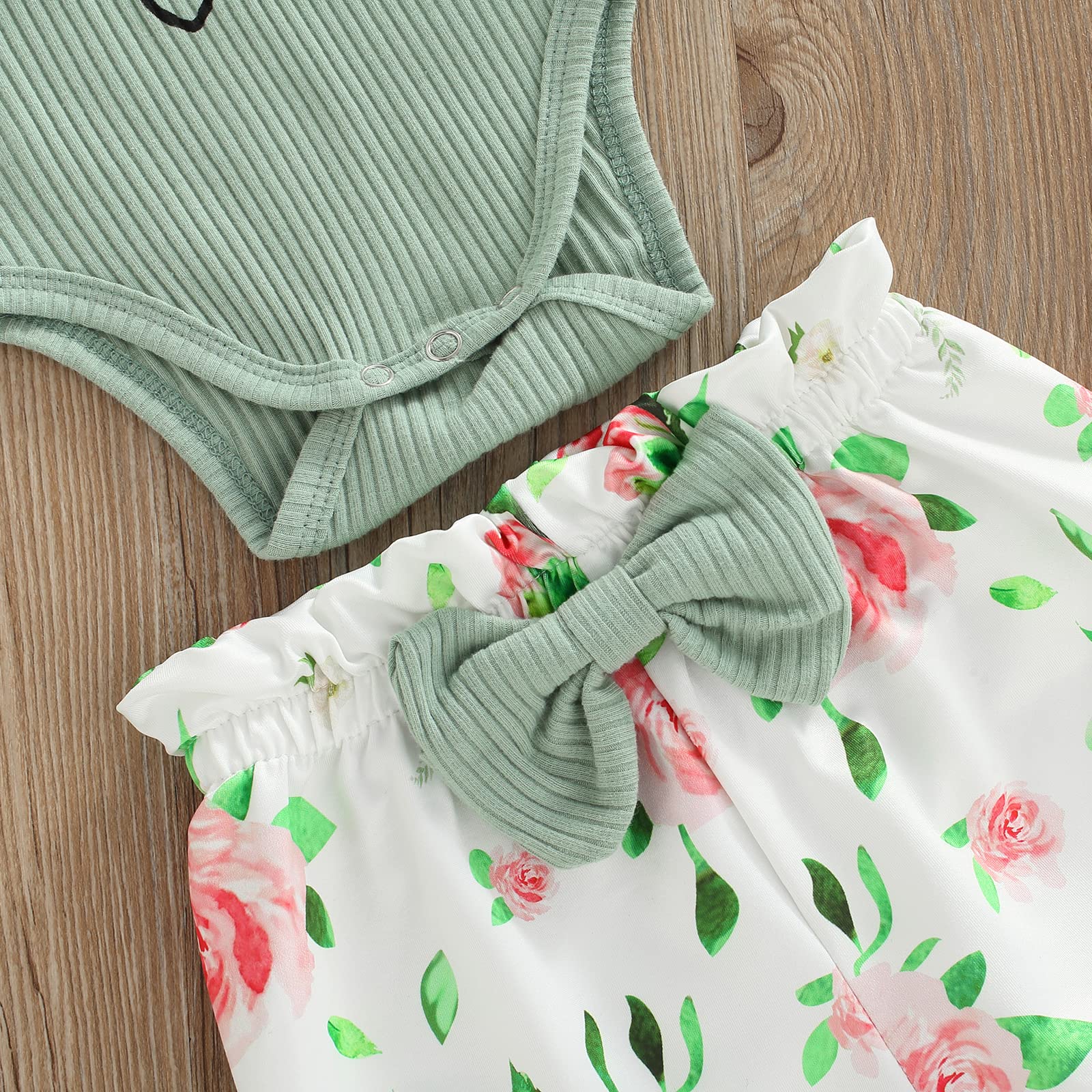 Adorable Baby Girl Summer Outfits - Ruffle Sleeve Ribbed Romper & Shorts Set | Cute Toddler Clothes for Playdates, Beach & Outdoor Activities