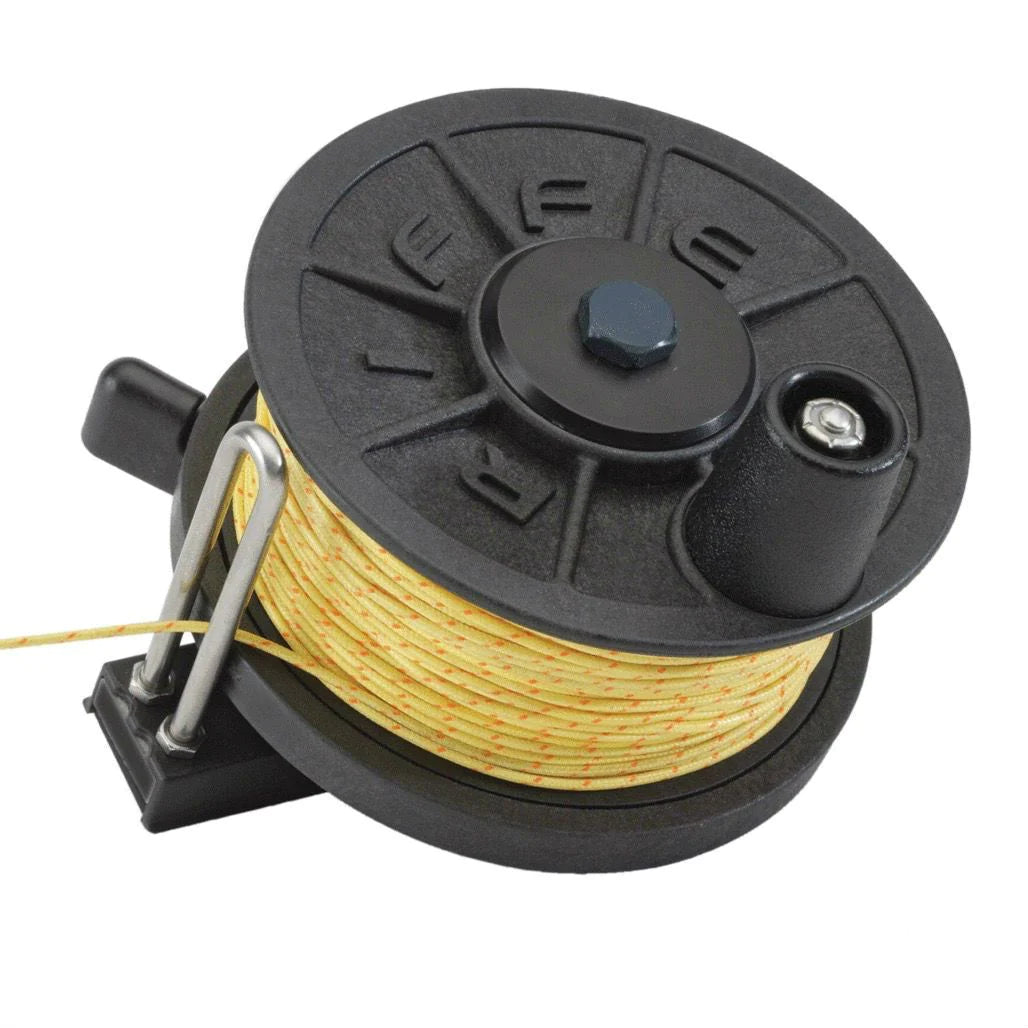 Riffe Horizontal Reel Original Flat Mount with Pro Spectra Line - Premium Spearfishing Gear for Underwater Hunting and Freediving Adventures