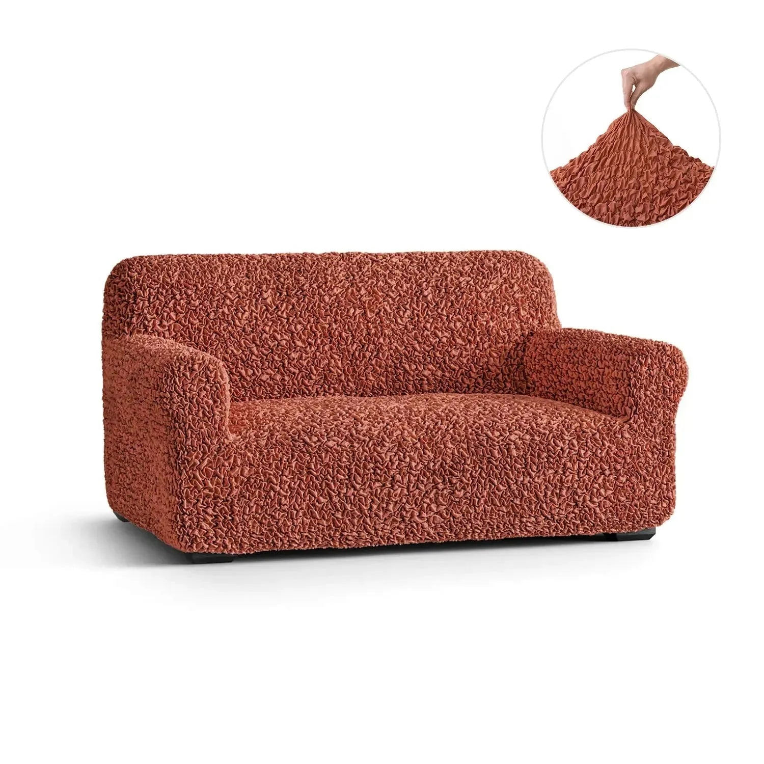 2 Seater Loveseat Slipcover - Fuco Premium Cotton Collection | Perfect for Living Room, Bedroom & Home Decor