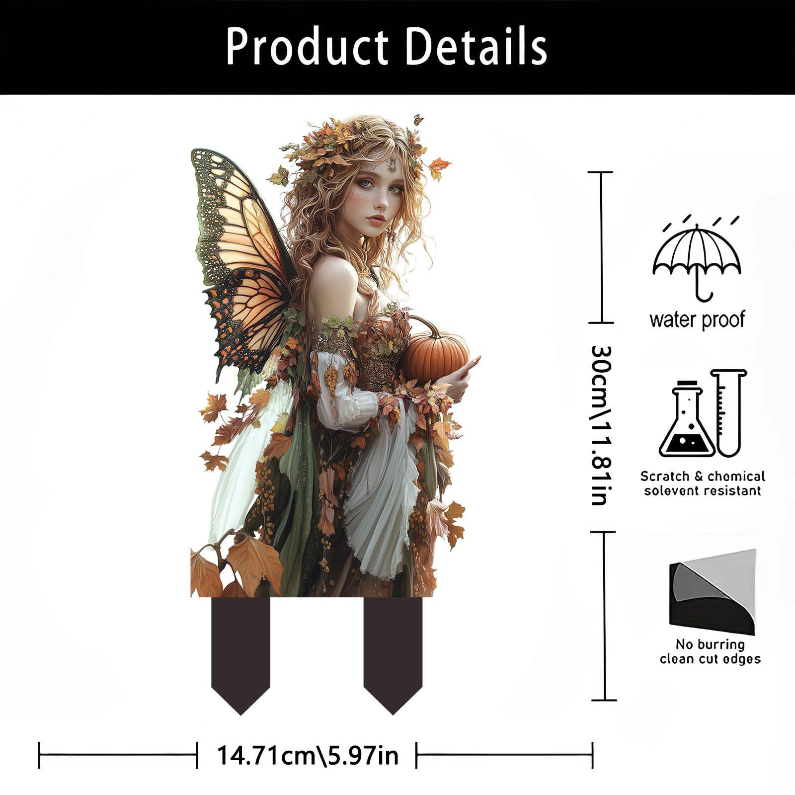 Handmade Bohemian Fairy Flower Pot - 2D Acrylic Planter for Fairy Gardens, Home & Outdoor Decor (Pumpkin Design) - Perfect for Indoor Plants, Tabletop Displays & Garden Accessories