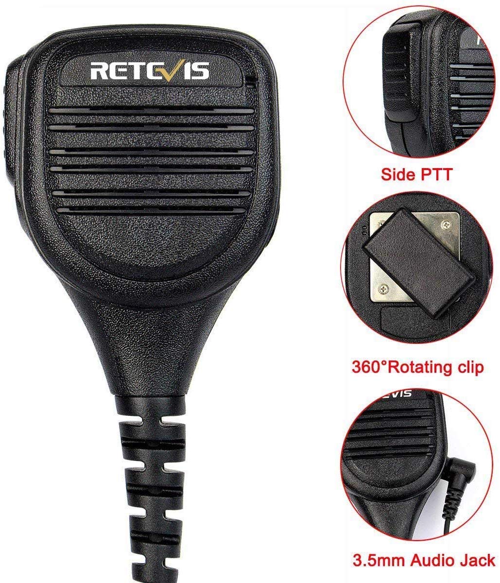 Retevis 2 Pin Remote Speaker Mic for Baofeng 888S UV-5R Kenwood Two Way Radios - Compatible with Retevis H-777 RT27 RT22 RT15 RT19 RB17 RT17 RT67 (1 Pack) - Perfect for Outdoor Adventures, Construction Sites & Emergency Communication