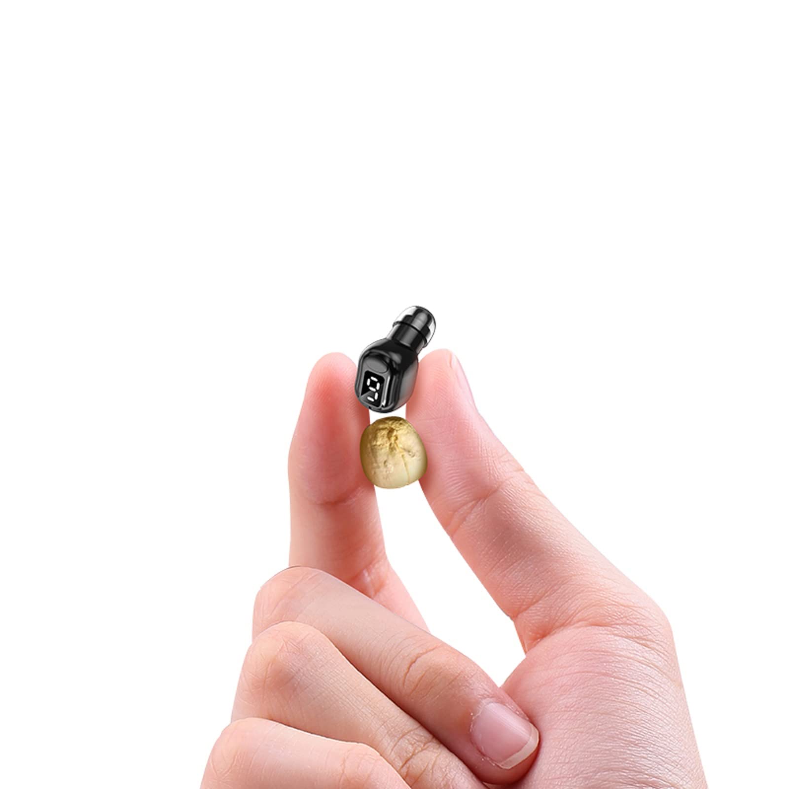 Smallest Invisible Bluetooth Earbuds - Wireless Hidden Single Ear Bud for Work, Sleep & Small Ears | Discreet Mini Spy Microphone | Black | Perfect for Meetings, Gym & Covert Listening