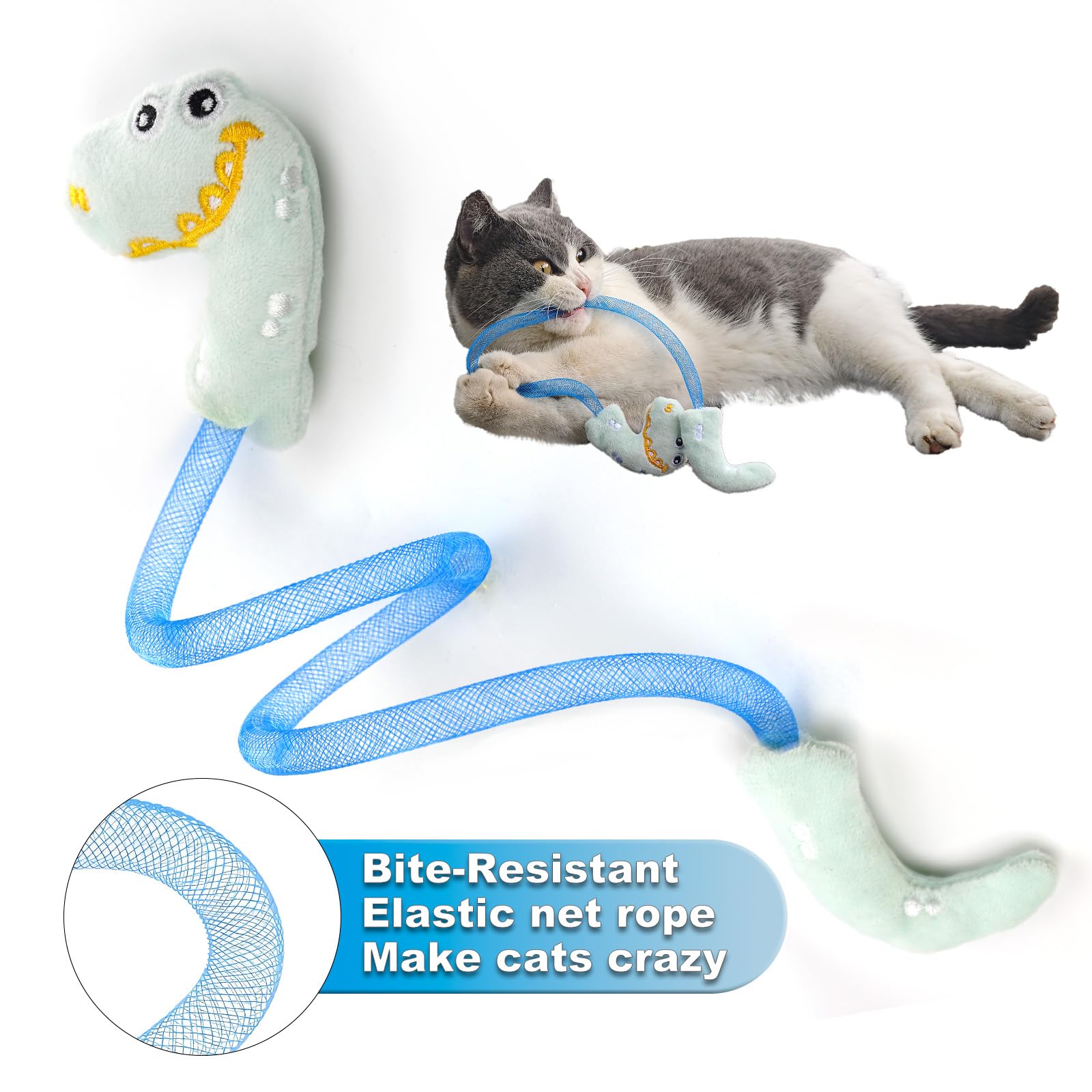 Interactive Cat Toys Set with Catnip & Silvervine Chew Sticks - Teeth Cleaning Toys, Spring Ropes for Indoor Cats & Kittens (10 Pack) - Perfect for Playtime, Training & Dental Health