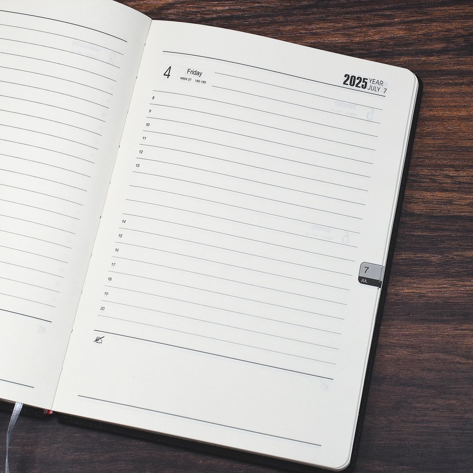 2025 A5 Daily Planner - Day Per Page from January to December 2025, Productivity Organizer with Monthly Tabs, Pen Loop & Inner Pocket, 21×14.5cm Green Diary - Perfect for Work, School & Personal Goal Tracking