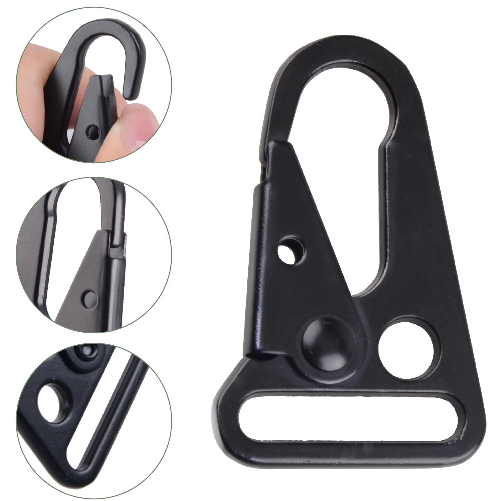 JEELAD Heavy Duty Tactical Carabiner Clips - Spring Loaded Keychain Hooks with Enlarged Mouth for Outdoor Gear, Backpacks, Paracord & Sling Accessories | Perfect for Camping, Hiking, EDC & Survival Equipment Organization