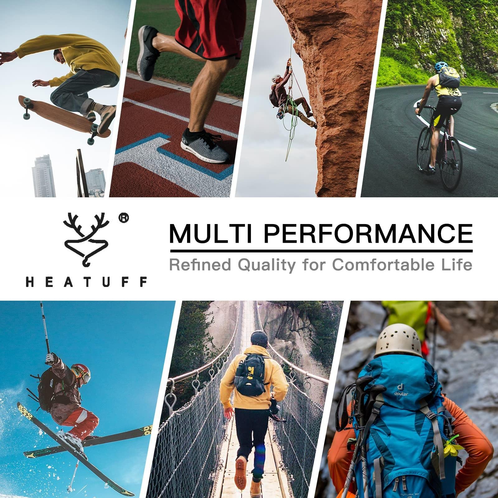 Heatuff No Show Socks for Men - 7 Pairs Low Cut Athletic Socks with Cushion & Non-Slip Grip - Breathable Invisible Socks for Running, Gym, Workout & Daily Wear