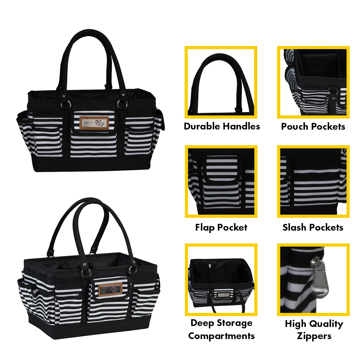 Everything Mary Deluxe Collapsible Storage Organizer with Handles - Multi-Purpose Foldable Tote for Diapers, Toys, Office Supplies & Home Organization | Perfect for Nursery, Travel, Craft Room & Daily Essentials