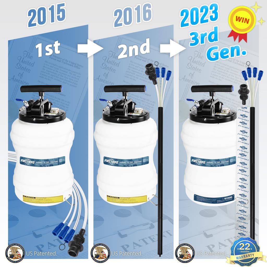 FIRSTINFO A1107USY5 3rd Gen 10.5L Manual & Pneumatic Oil Vacuum Extractor Pump with Safety Valve | 51