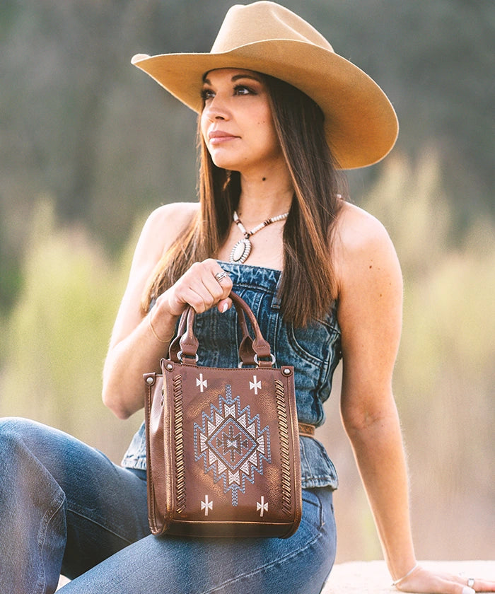 Montana West Aztec Embroidered Mini Crossbody Purse for Women - Stylish Boho Handbag with Adjustable Strap, Perfect for Travel, Shopping & Daily Use
