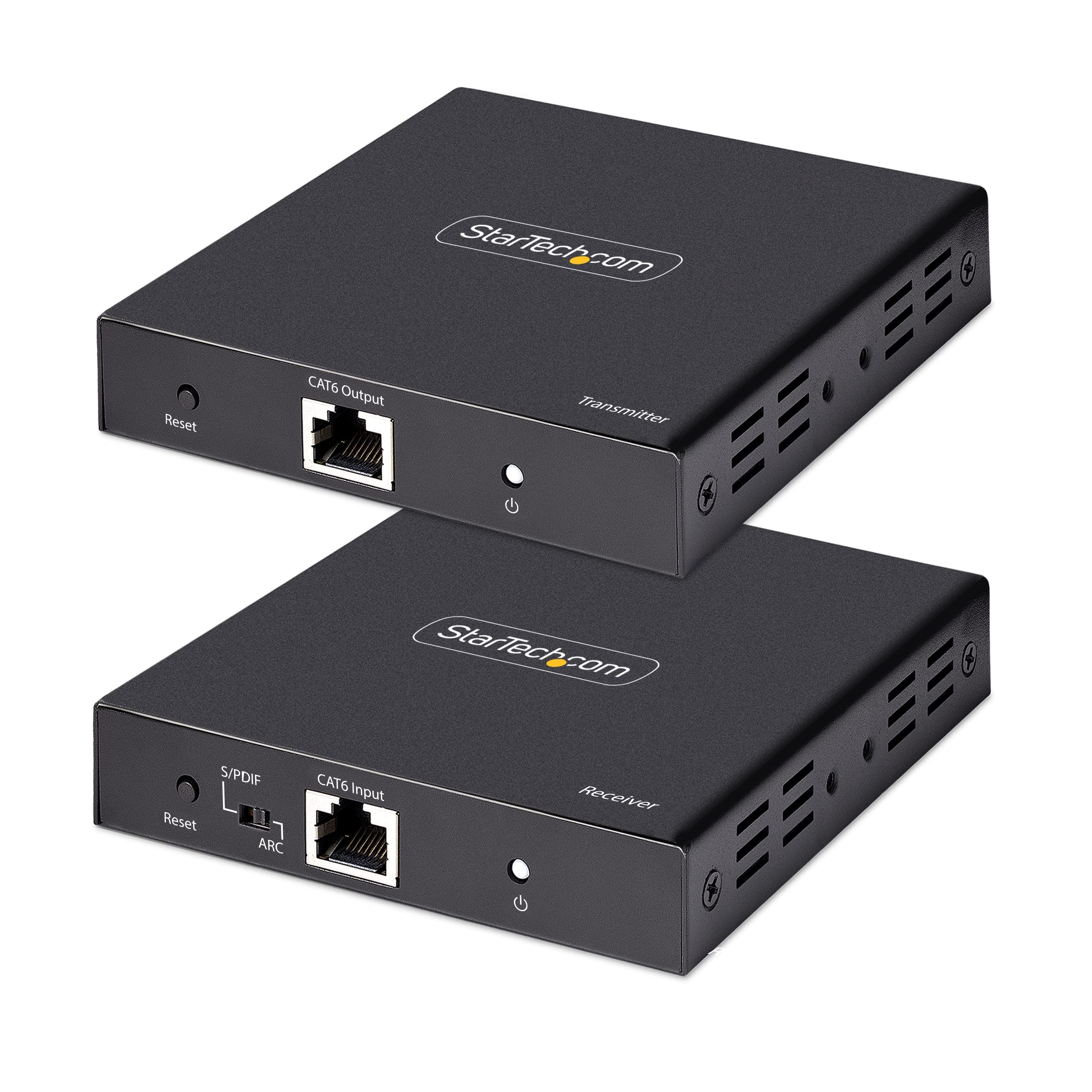 StarTech.com 4K HDMI Extender Over CAT5/CAT6 Cable - 4K 60Hz HDR Video & Audio Transmitter/Receiver Kit Up to 230ft (70m) | HDMI Over Ethernet with S/PDIF Output | Perfect for Home Theater, Gaming & Conference Room Setup (4K70IC-EXTEND-HDMI)