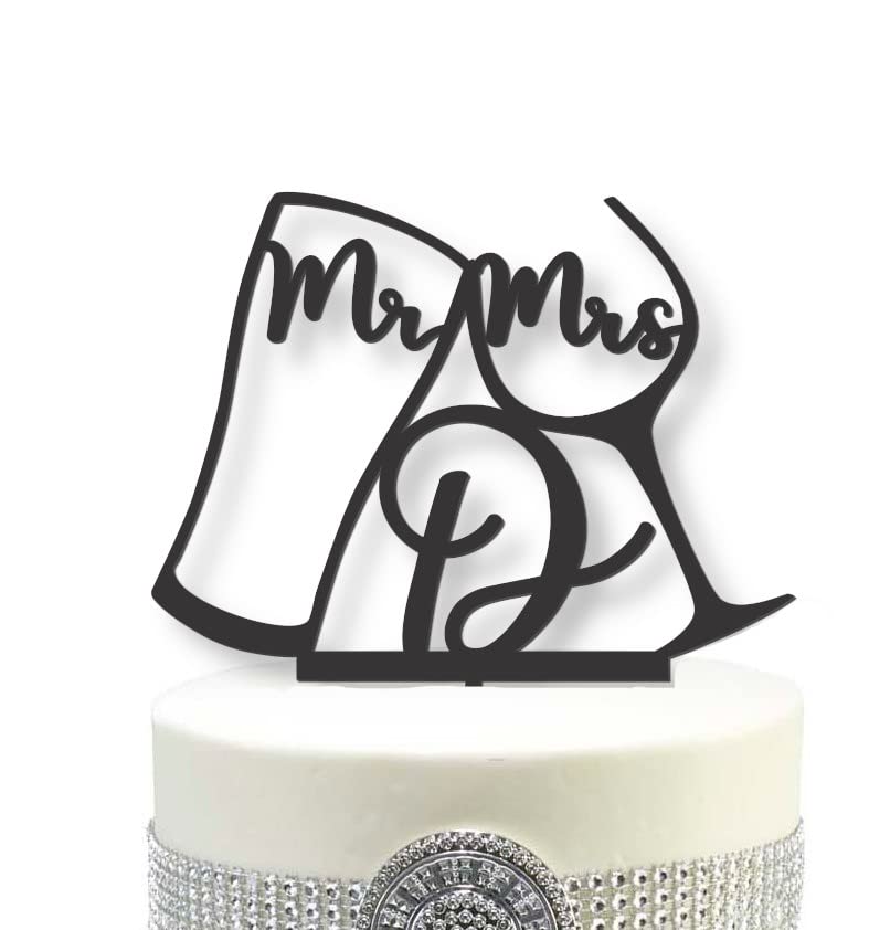 Personalized Rustic Wedding Cake Topper - Beer & Wine Glass Design with Custom Last Name - Perfect for Wedding Receptions, Anniversaries, and Bridal Showers
