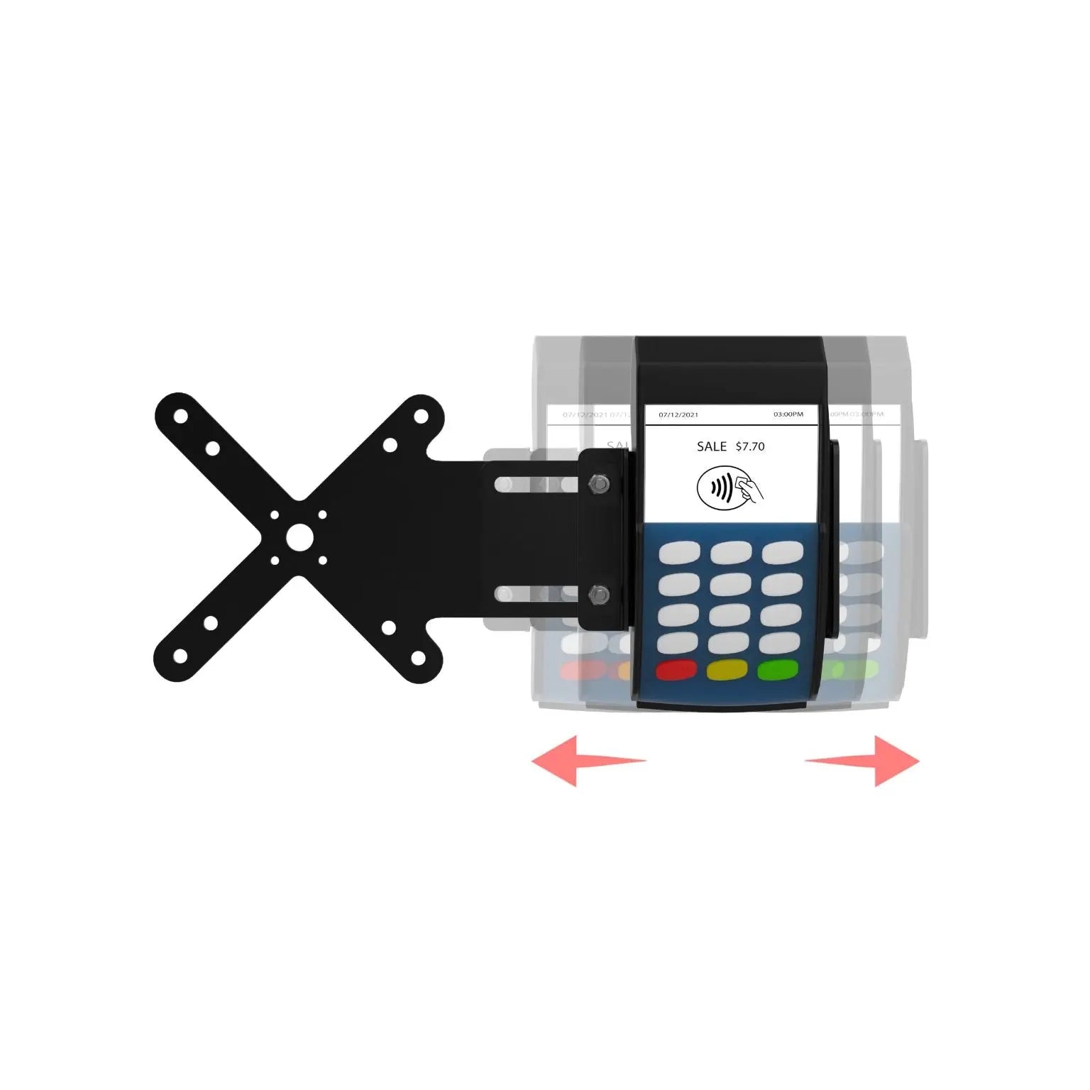 Adjustable VESA Mount Card Reader Holder - Universal Stand for Credit Card Machines & POS Systems - Perfect for Retail Stores, Restaurants, and Checkout Counters
